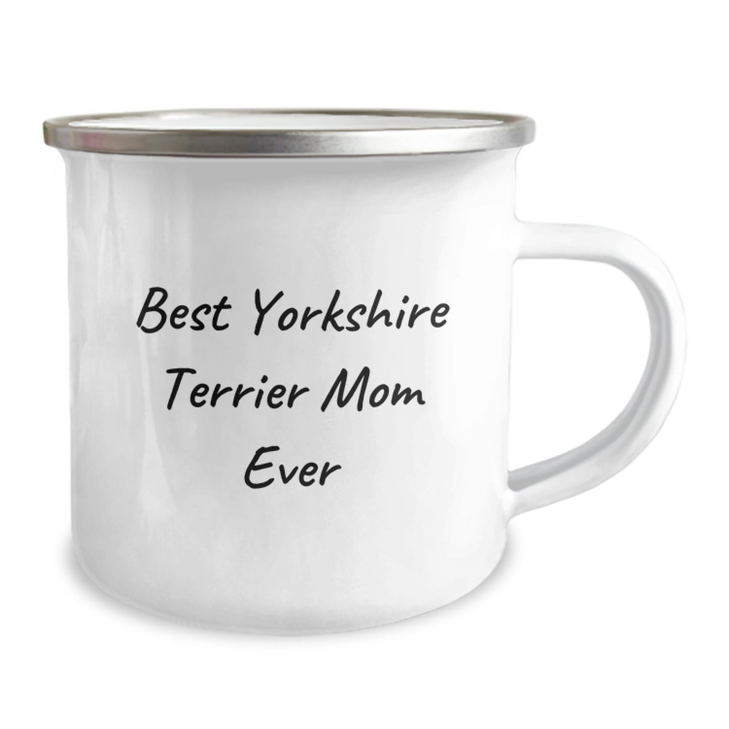 Yorkshire Terrier Dog Lover's Camping Mug, Gifts from Friends for Best Yorkshire Terrier Mom Ever, 12 oz Stainless Steel with Enamel Finish - Image 2