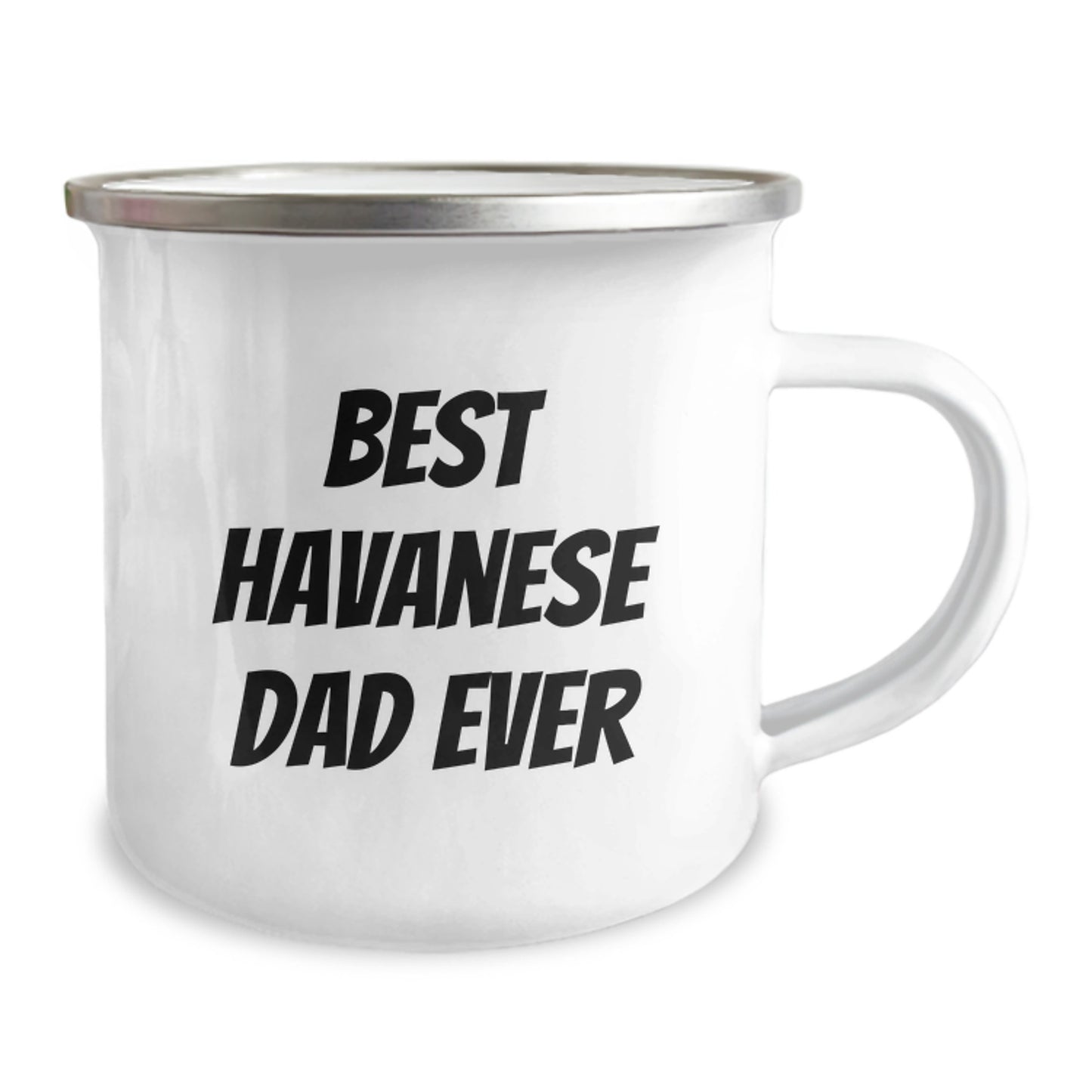 Havanese Dog Lovers, Funny Camping Mug Gifts from Friends and Family for Havanese Dad Ever, 12 oz Stainless Steel with Enamel Finish - Image 2
