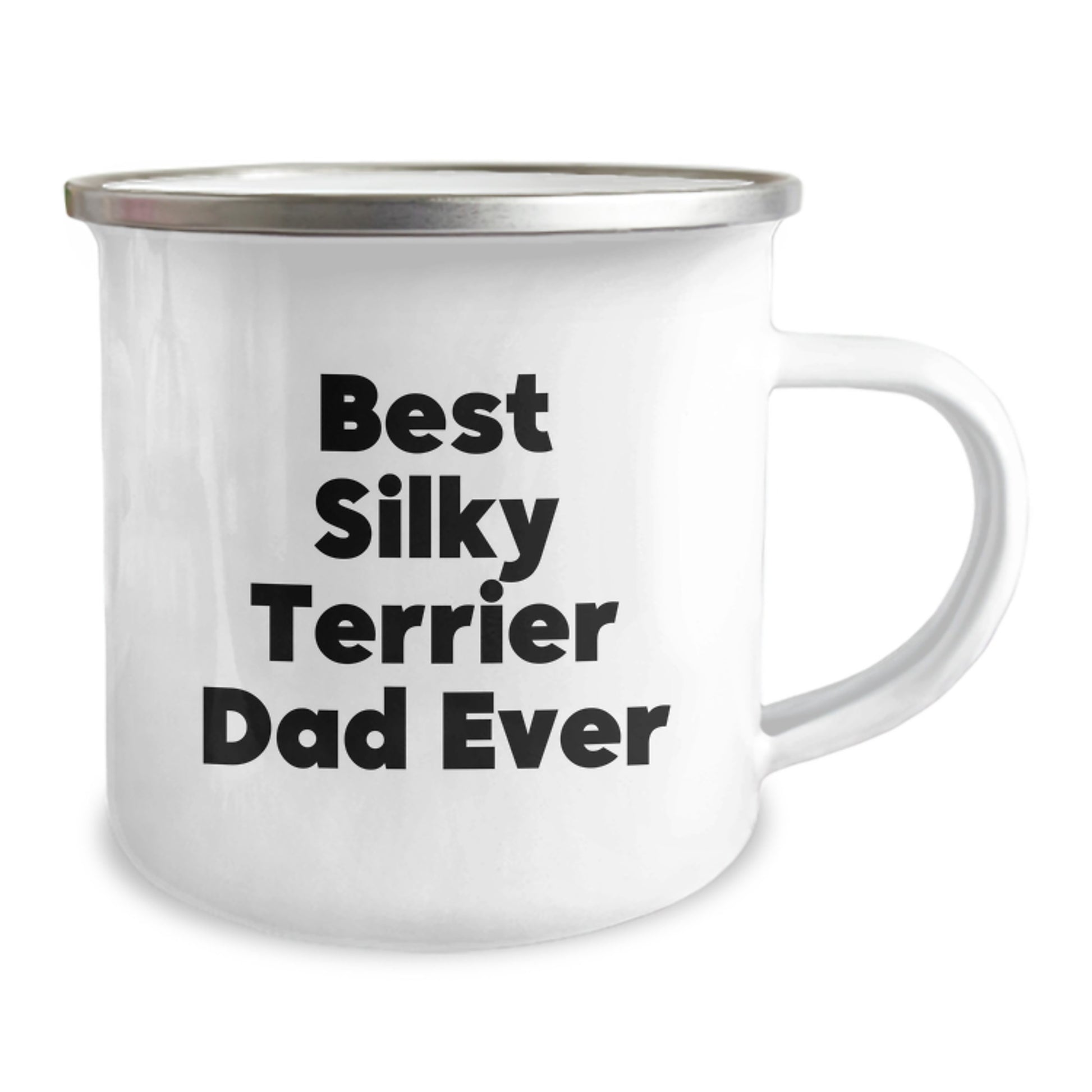 Funny Silky Terrier Dog Gifts for Men, Best Dad Ever Valentine's Camping Mug, Gifts from Dad to Silky Terrier Dog Lover - Image 2