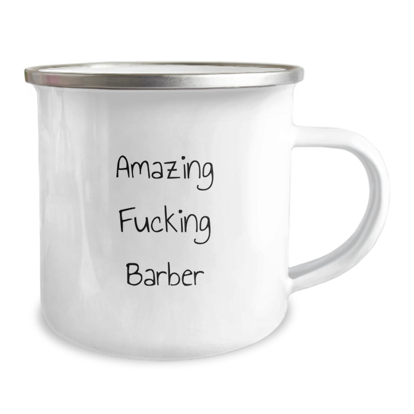 Funny Barber Gifts from Men for Christmas Unique Gifts - Amazing F--king Barber Camping Mug - Image 2