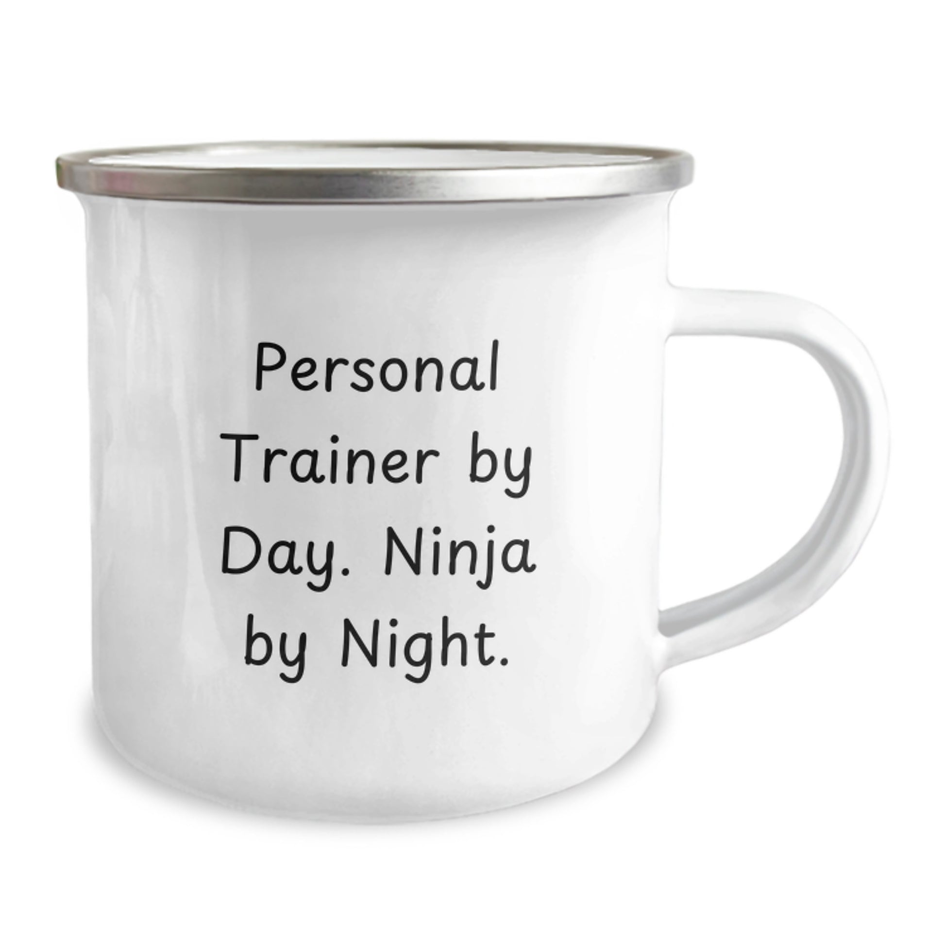 Personal Trainer Funny Gift, Camping Mug for Birthday, 'Personal Trainer By Day. Ninja By Night.' - Gifts from Friends for Personal Trainer - Image 2