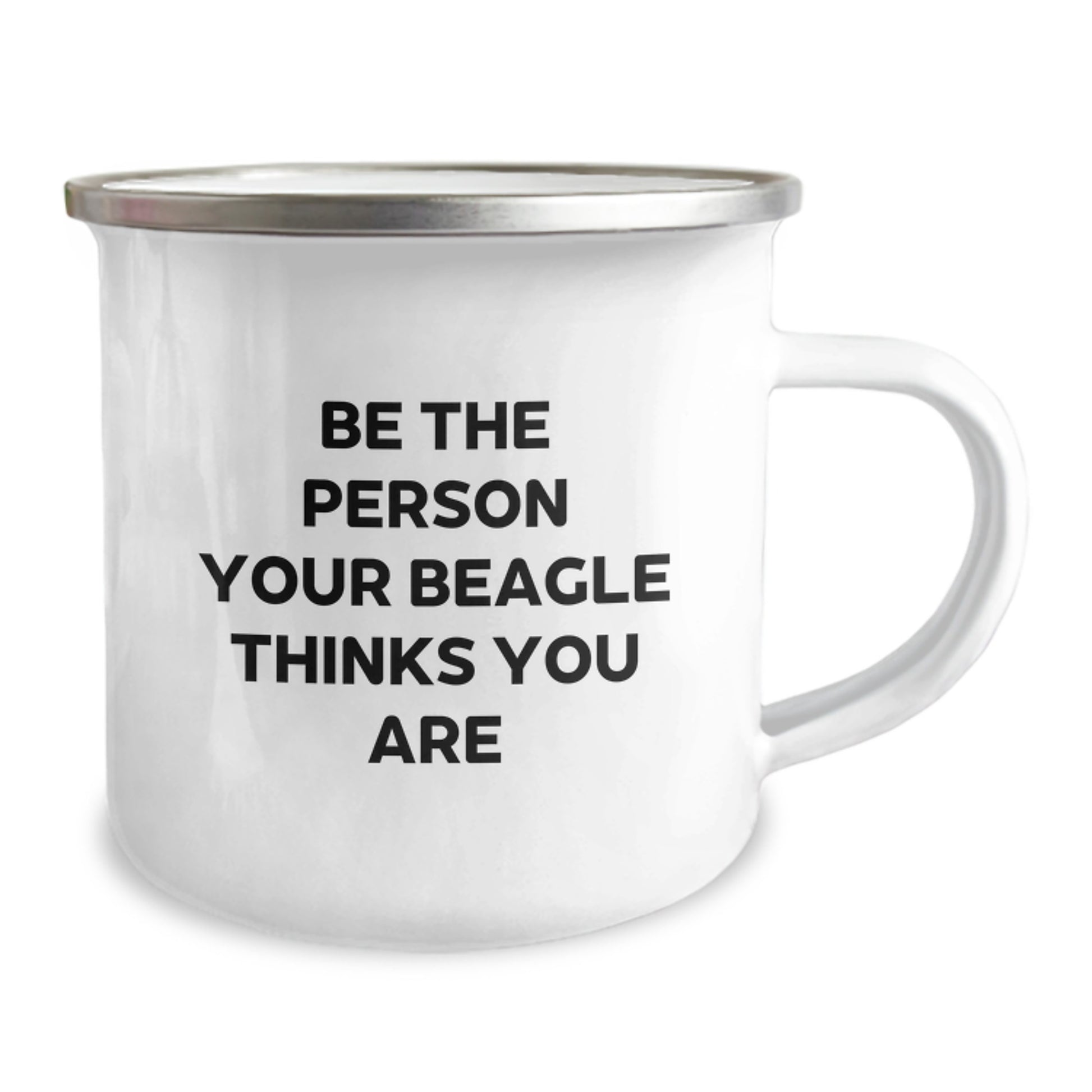 Beagle Dog Camping Mug, Funny Quote Gifts for Beagle Dog Lovers, Birthday Unique Gifts from Family, Friends, Coworkers, 'Be The Person Your Beagle Thinks You Are' - Image 2