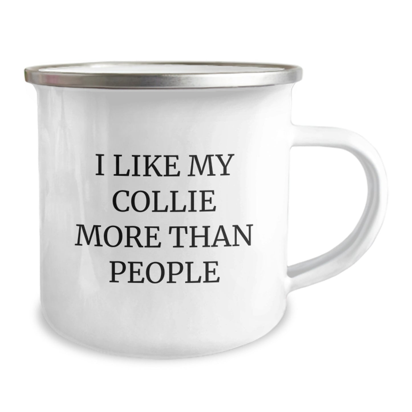 Unique Collie Dog Lover Gifts from Friends for Birthday, 'I Like My Collie More Than People' Funny Camping Mug - Image 2