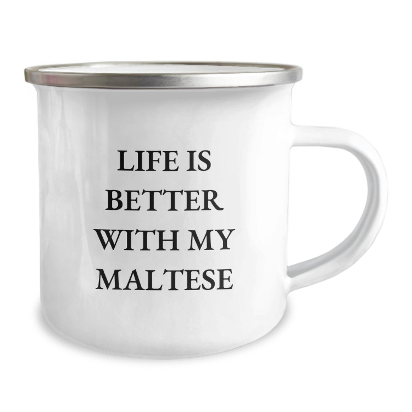 Funny Maltese Dog Lover Gifts from Friends, Family, and Men - 'Life Is Better With My Maltese' Valentine's Unique Gifts for Maltese Dog Owners, Camping Mug for Women - Image 2