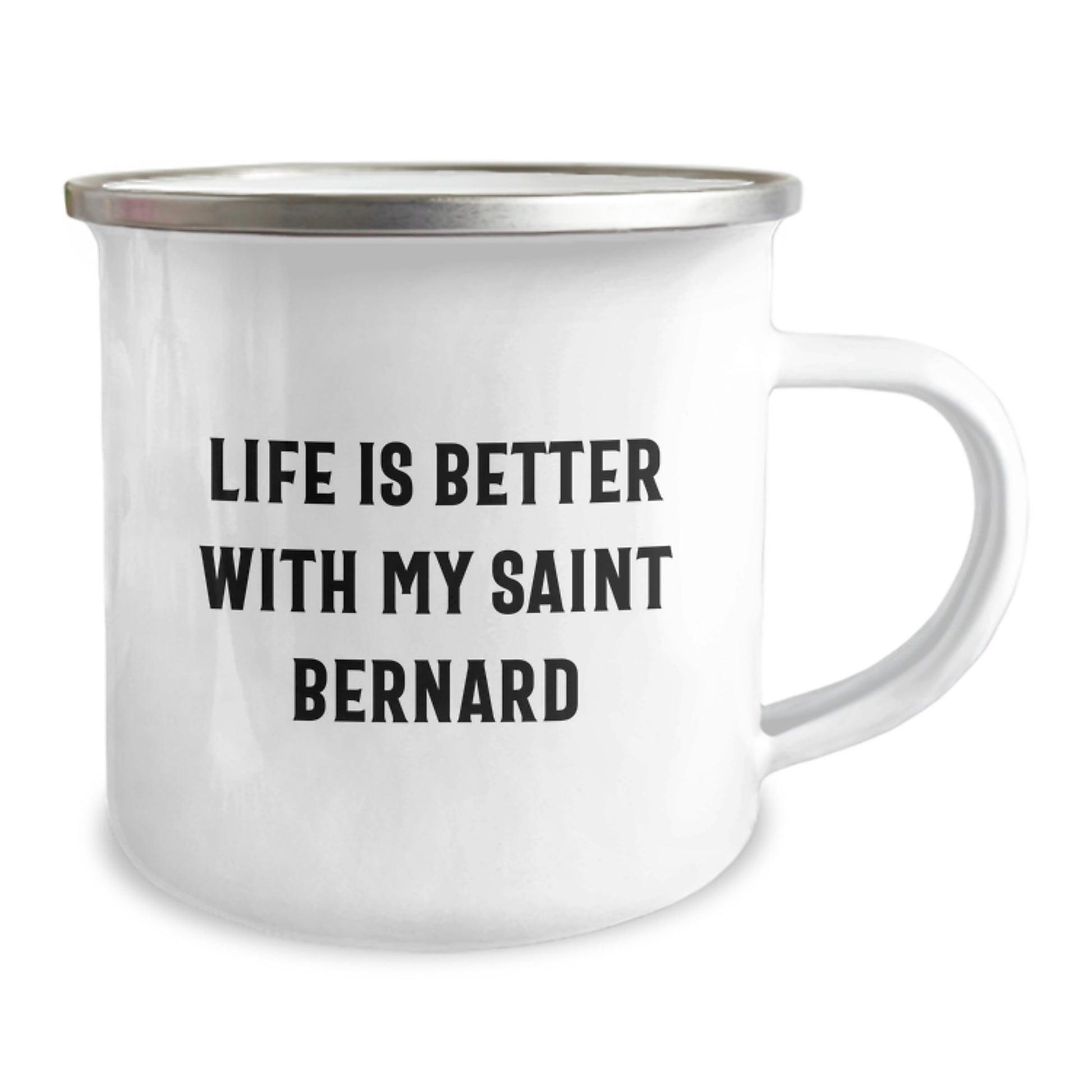 Funny Saint Bernard Dog Gifts for Men, Unique Camping Mug from Valentine's, Funny Quote 'Life Is Better With My Saint Bernard' - Image 2