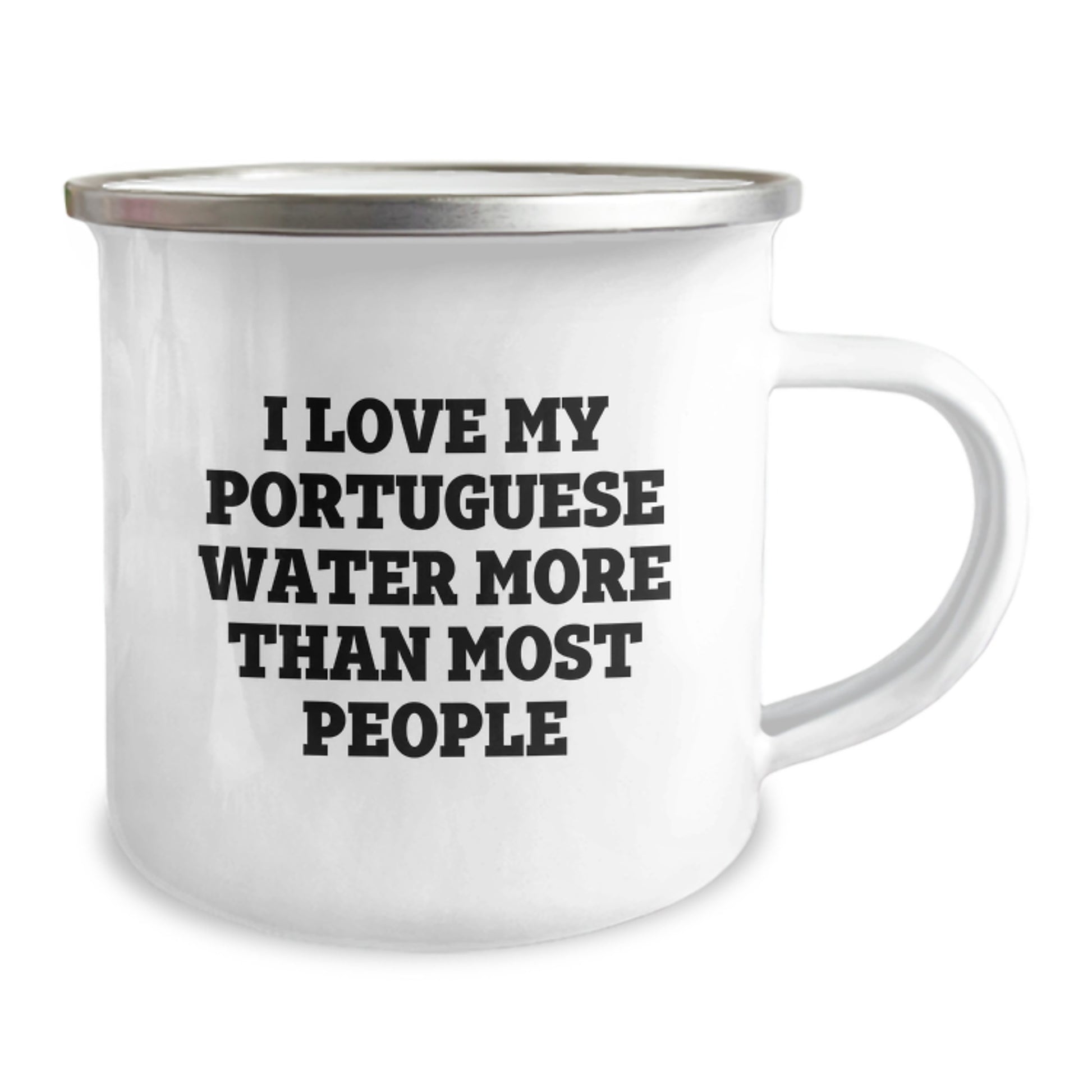 Funny Portuguese Water Dog Lovers, Gifts for Portuguese Water Dog Men, Camping Mug with 'I Love My Portuguese Water More Than Most People' Quote, Birthday Unique Gifts from Family or Friends - Image 2