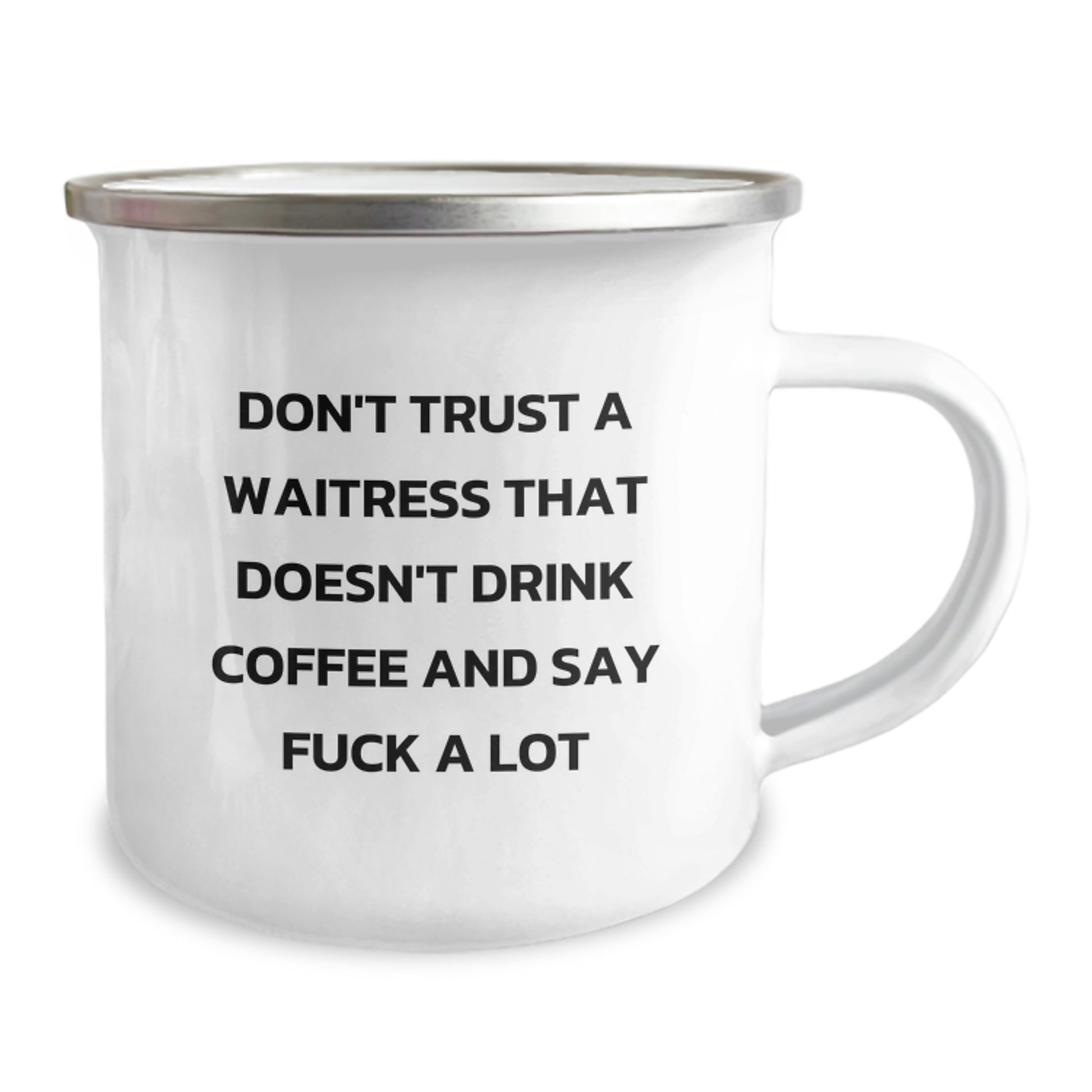 Funny Waitress Quote Gifts, Camping Mug for Waitress, Birthday Present from Friends to Waitress, 12 oz Stainless Steel, Don't Drink Coffee Say F--k A Lot - Image 2