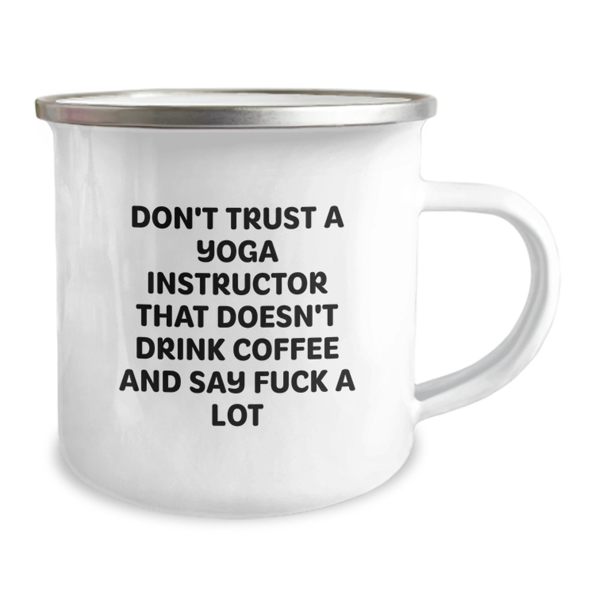 Funny Yoga Instructor Gifts from Friends, Unique Birthday Unique Gifts for Yoga Instructors with Camping Mug, 'Don't Trust A Yoga Instructor That Doesn't Drink Coffee And Say F--k A Lot' Quote - Image 2
