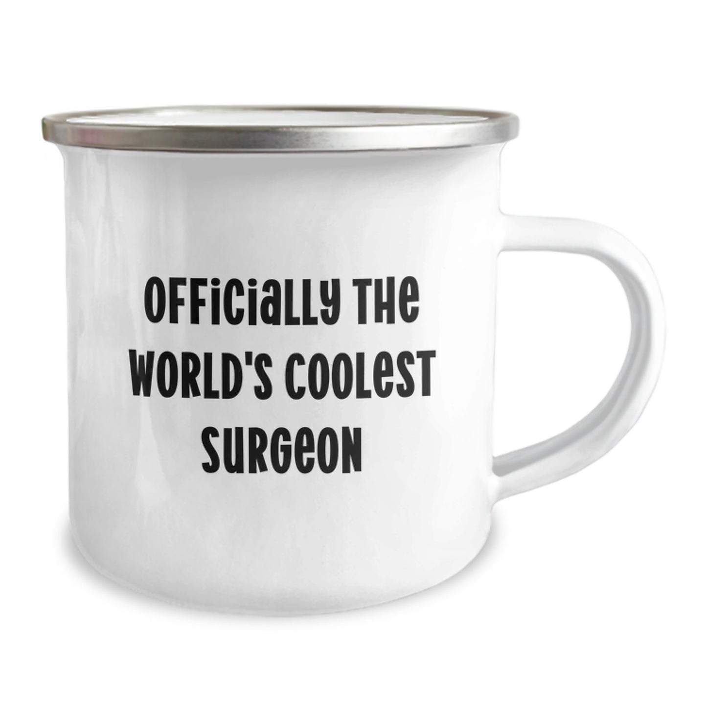 Surgeon's Cool Birthday Unique Gift, Officially The World's Coolest Surgeon Quote Camping Mug, Gifts from Friends for Surgeon - Image 2