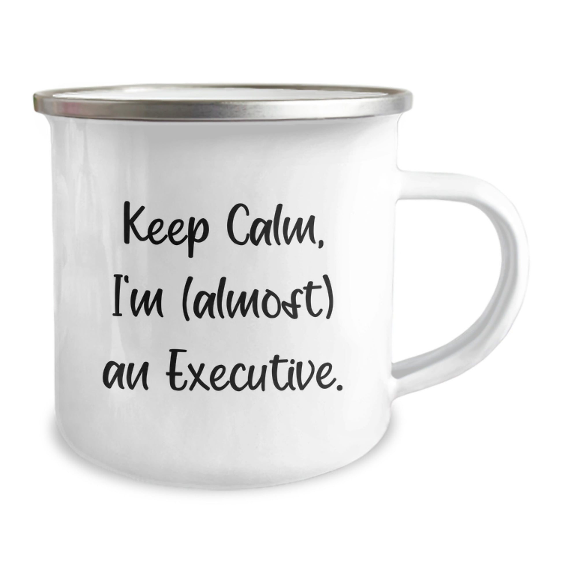 Funny Executive Gifts for Men and Women, Camping Mug - 'Keep Calm, I'm almost an Executive' Christmas Unique Presents - Image 2