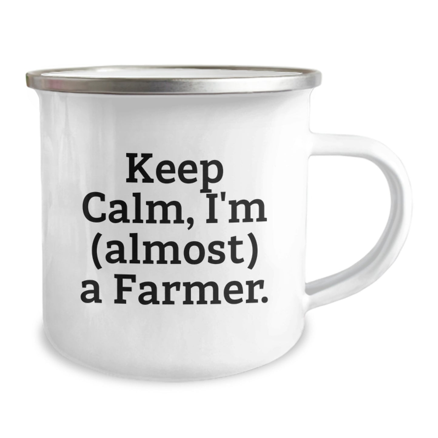 Funny Gifts from Family for Farming Friends - Keep Calm, I'm (almost) A Farmer. Farmer Christmas Camping Mug - Image 2