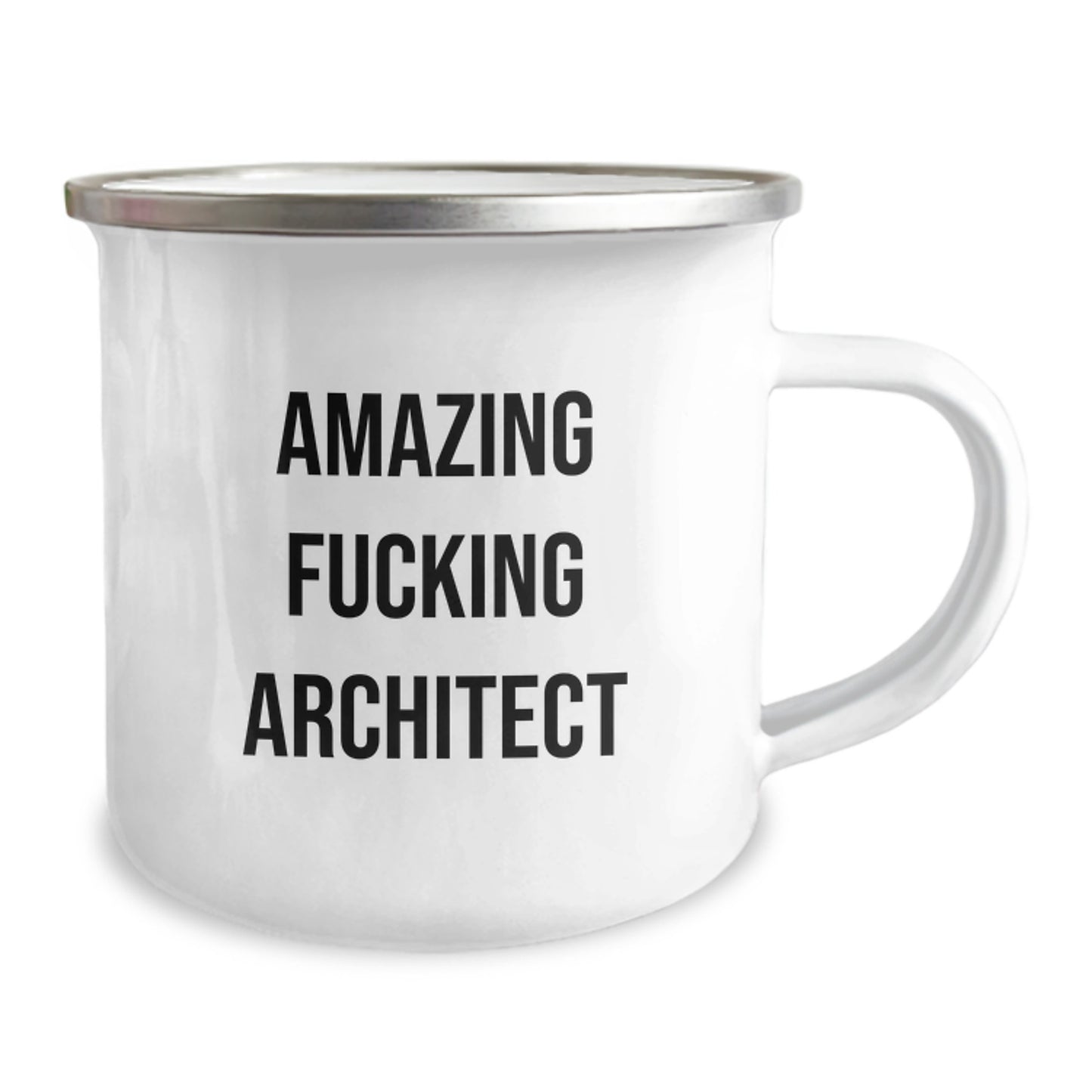 Funny Architect Gifts from Men, Unique Christmas Unique Gifts for Family and Friends - Amazing F--king Architect Camping Mug - Image 2