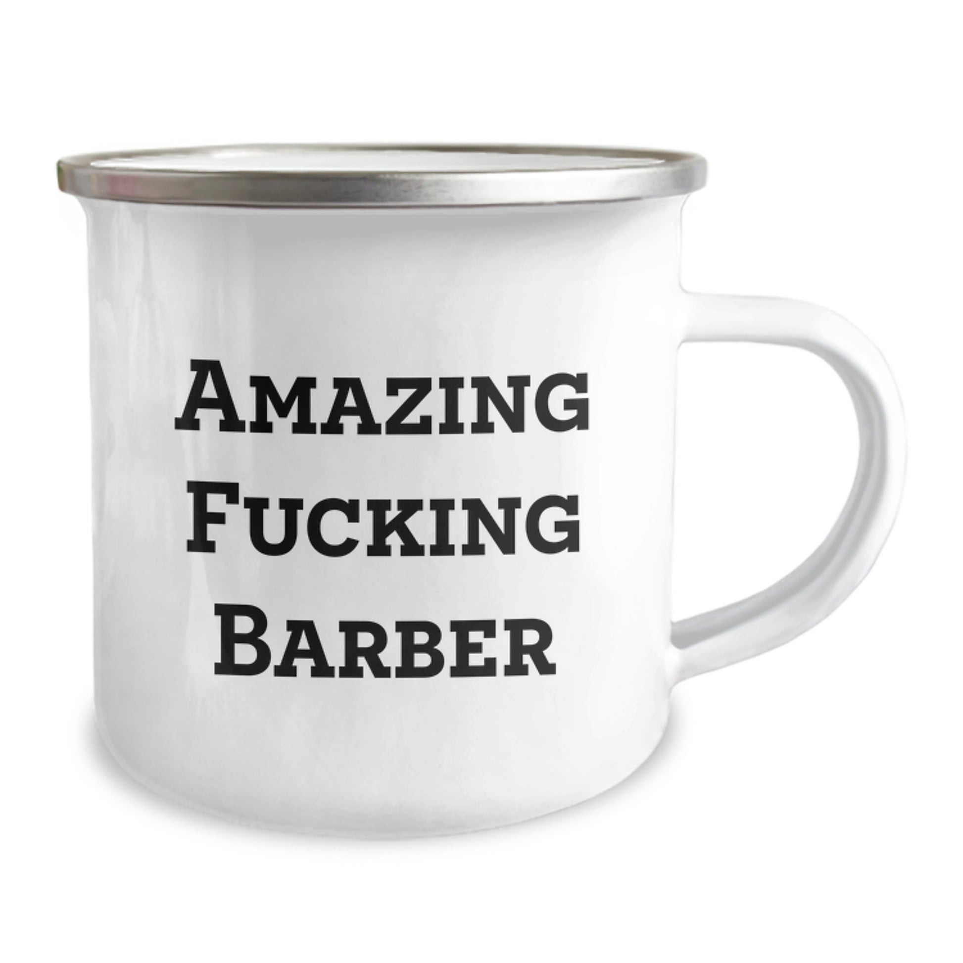Funny Barbers Gifts for Men, Christmas Unique Presents from Friends or Family, Amazing F--king Barber Camping Mug - Image 2