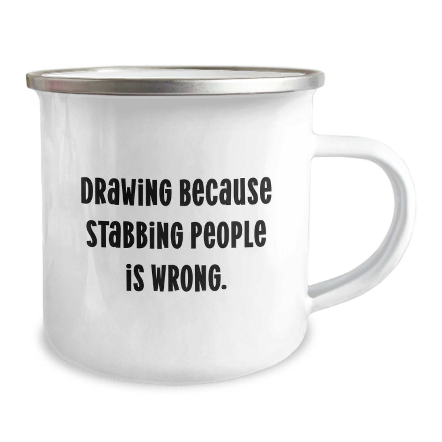 Funny Drawing Gifts for Men, Women, Friends, Coworkers, Family - Christmas Unique Artistic Mug - Drawing Because Stabbing People Is Wrong. - Image 2
