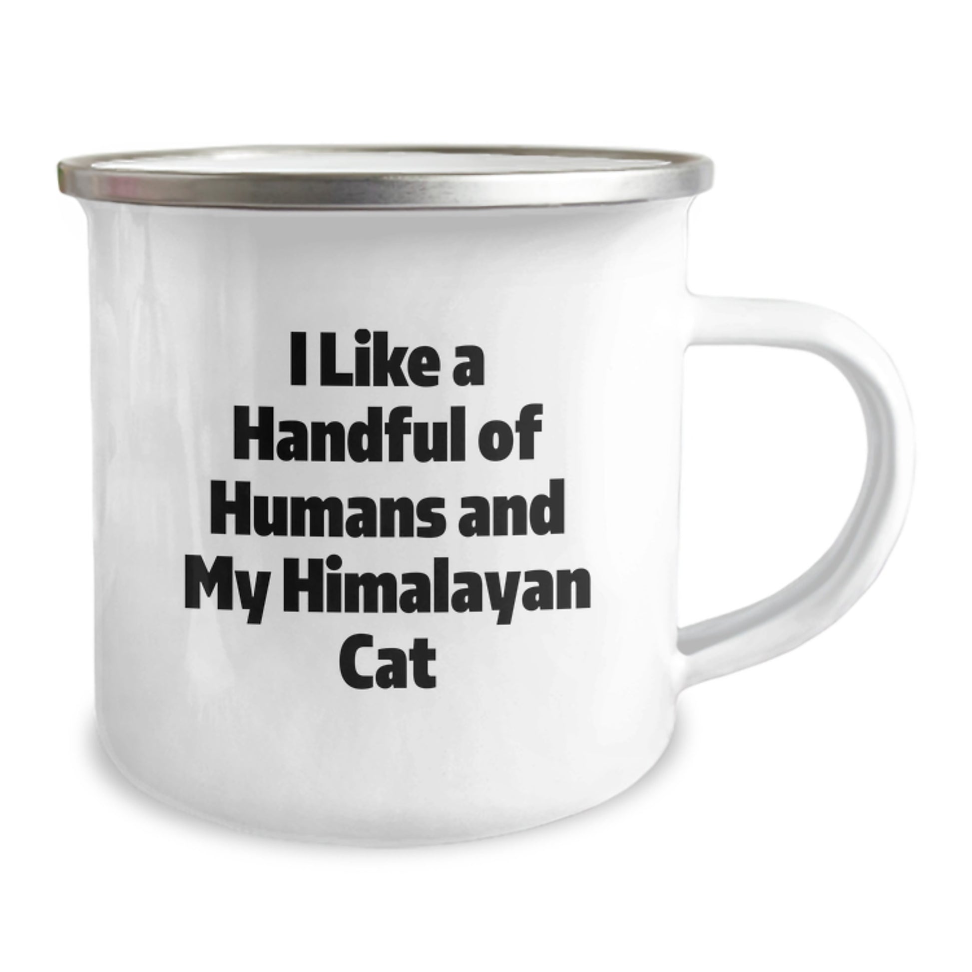 Funny Himalayan Cat Lover Gifts from Friends for Christmas Unique Mug, I Like A Handful Of Humans And My Himalayan Cat Camping Mug - Image 2
