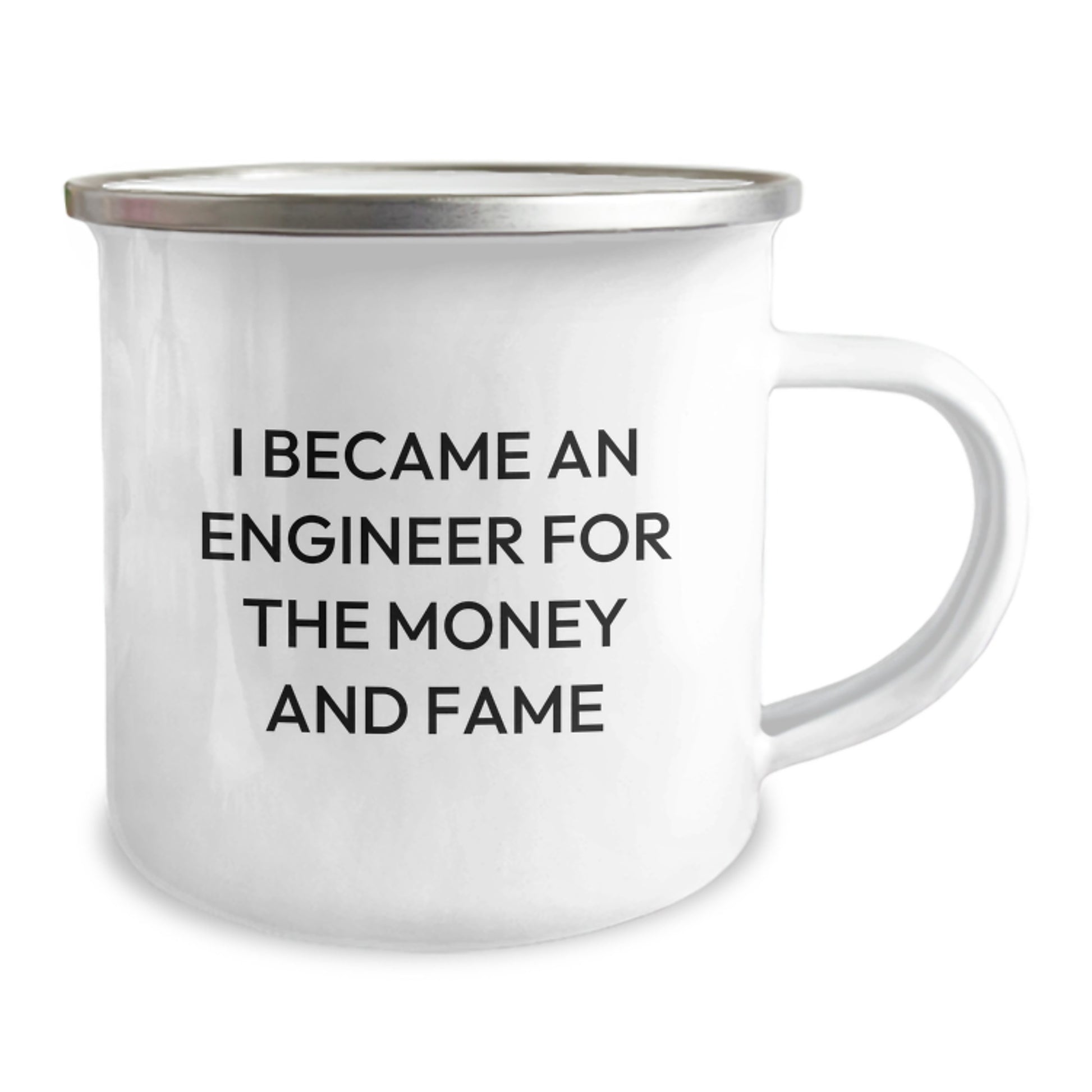 Funny Engineer Camping Mug Gifts from Friends for Men - I Became An Engineer For The Money And Fame - Image 2