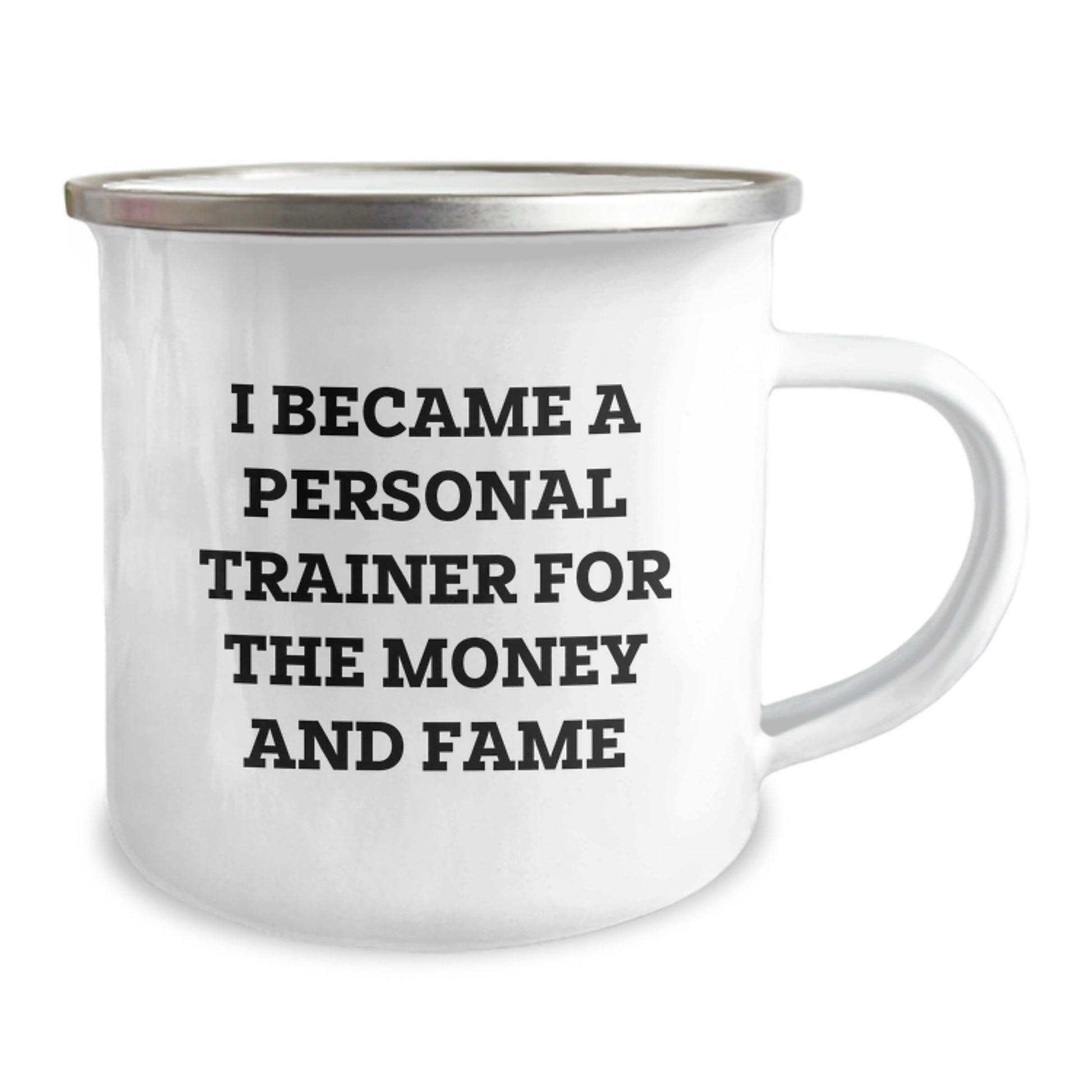 Funny Gifts from Friends for Personal Trainer - I Became A Personal Trainer For The Money And Fame Christmas Unique Mug - Image 2