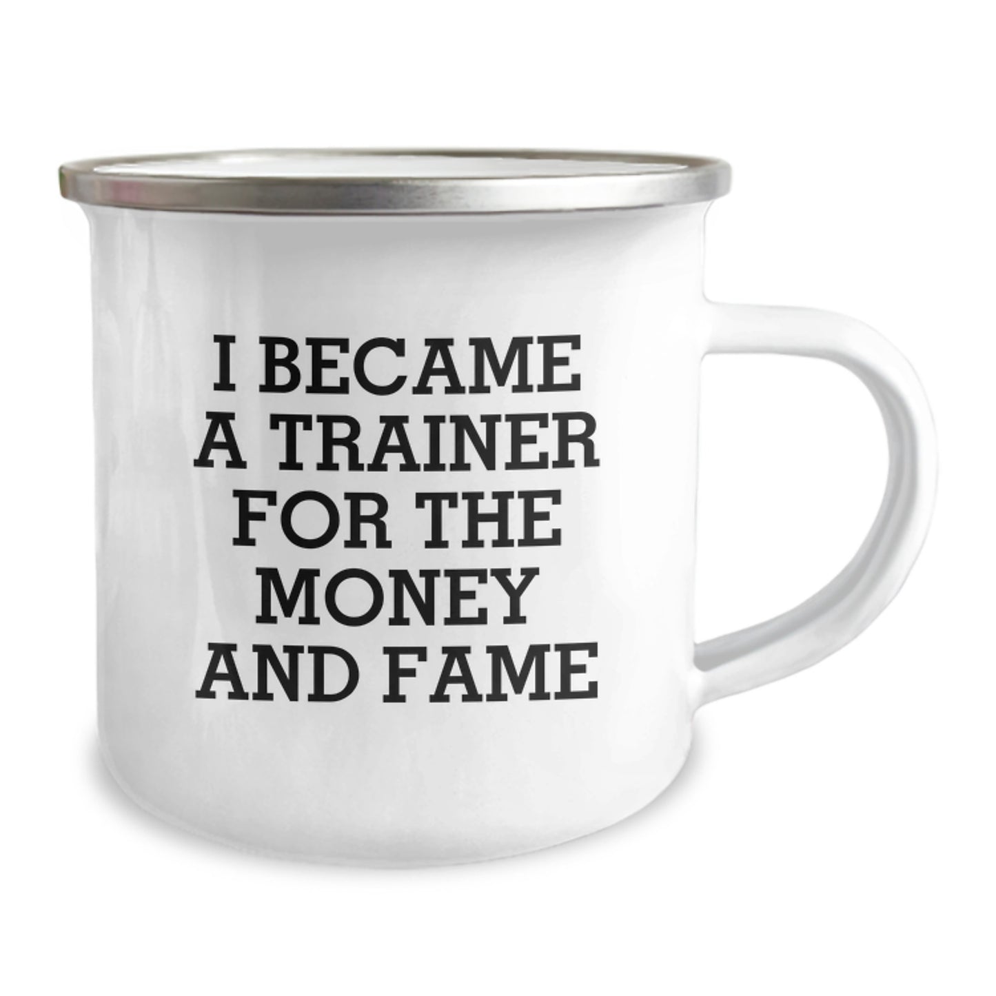 Funny Trainer Gifts from Men to Trainer Friends - 'I Became A Trainer For The Money And Fame' Christmas Unique Mug - Image 2