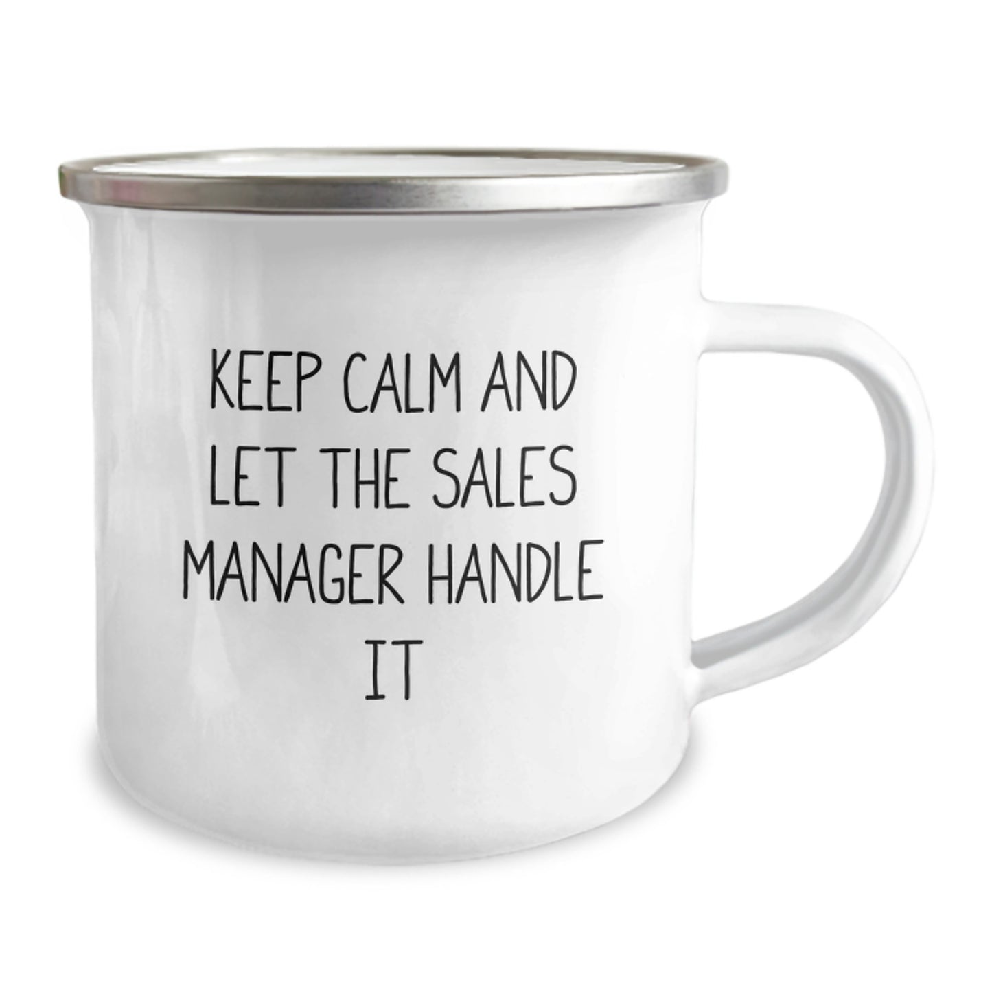 Funny Sales Manager Gifts for Him, 'Keep Calm And Let The Sales Manager Handle It' Christmas Unique Camping Mugs for Men from Family - Image 2
