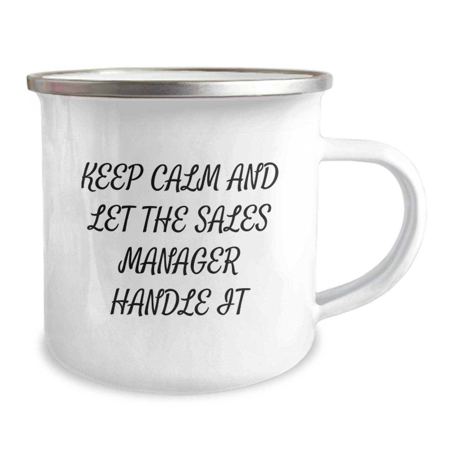 Funny Sales Manager Gifts for Men Christmas Unique Presents from Family - 'Keep Calm And Let The Sales Manager Handle It' Camping Mug - Image 2