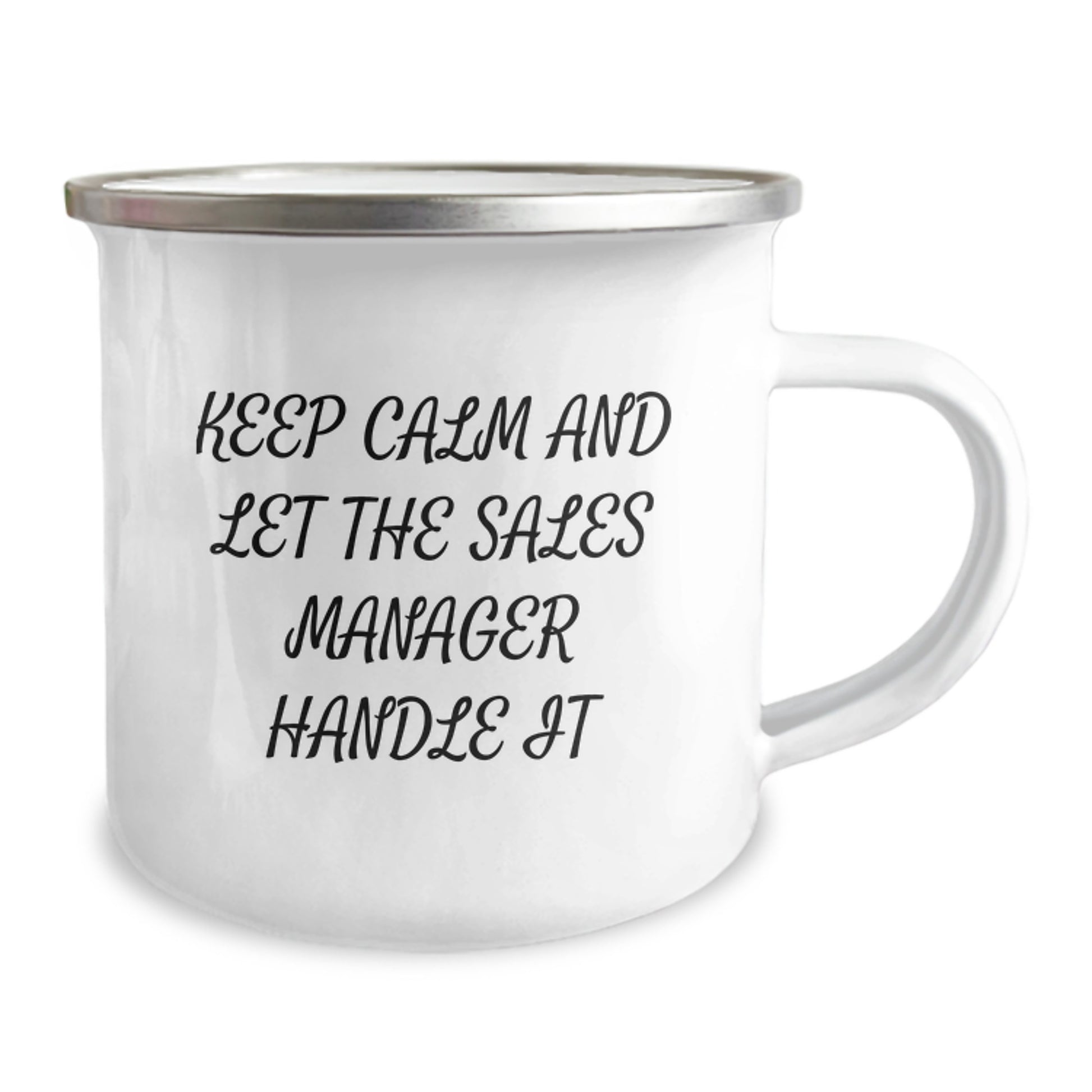 Funny Sales Manager Gifts for Men Christmas Unique Presents from Family - 'Keep Calm And Let The Sales Manager Handle It' Camping Mug - Image 2