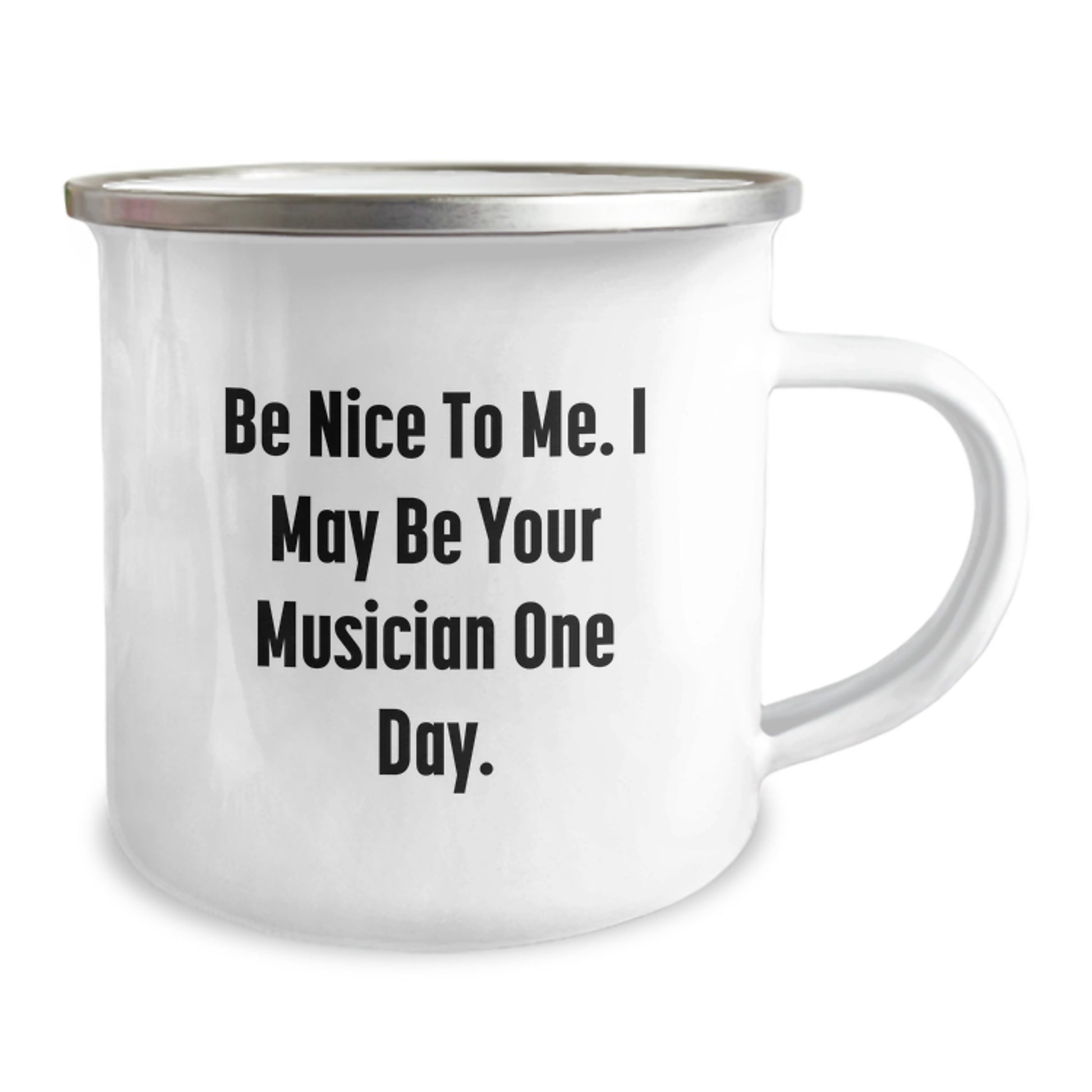 Funny Musician Gifts from Friends for Musicians, Christmas Unique Mugs, Be 'Nice to Me' Camping Mug - Image 2
