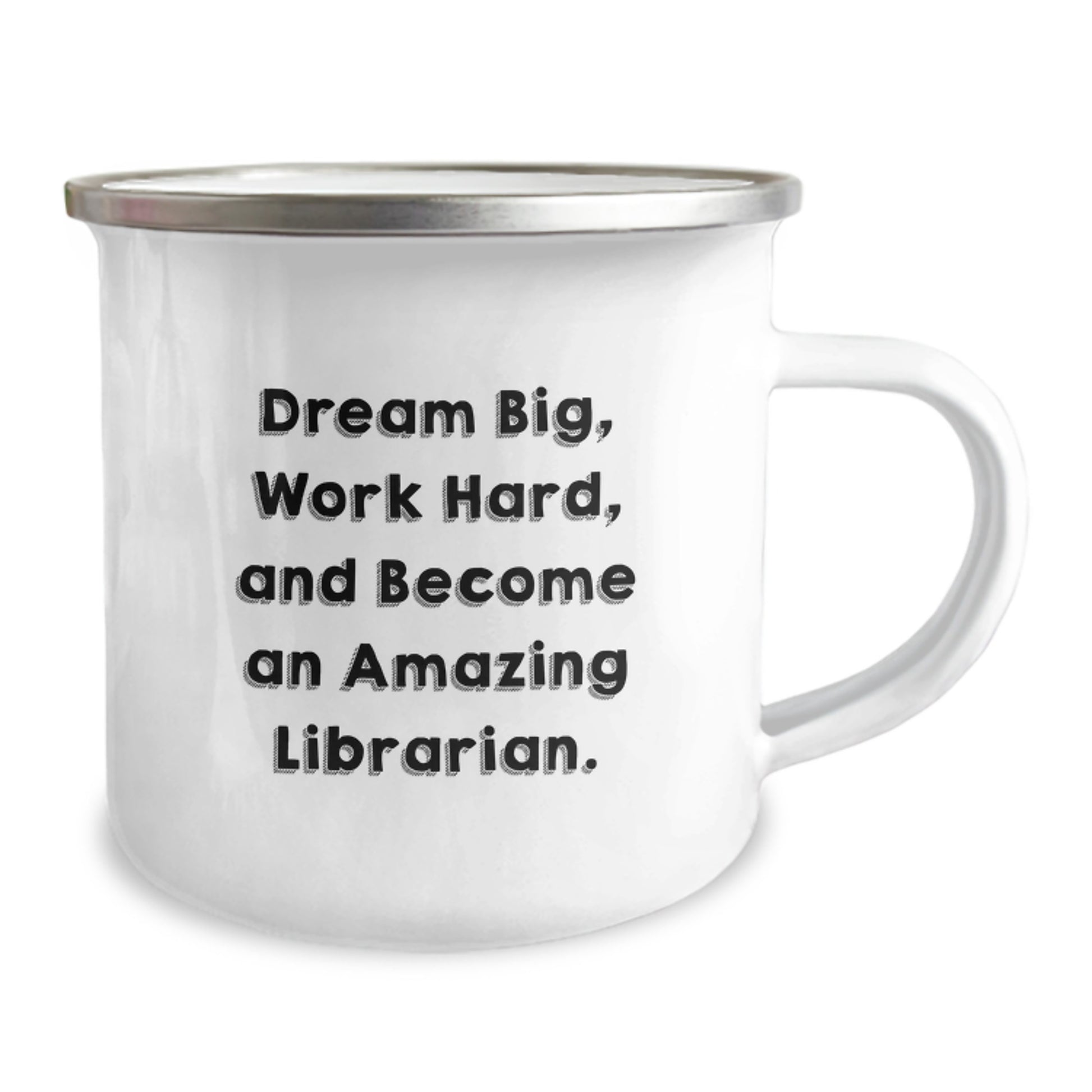 Librarian Gifts for Graduation, Inspirational Quote Camping Mug, 12 oz Stainless Steel with Enamel Finish, Gifts from Family to Librarian - Image 2