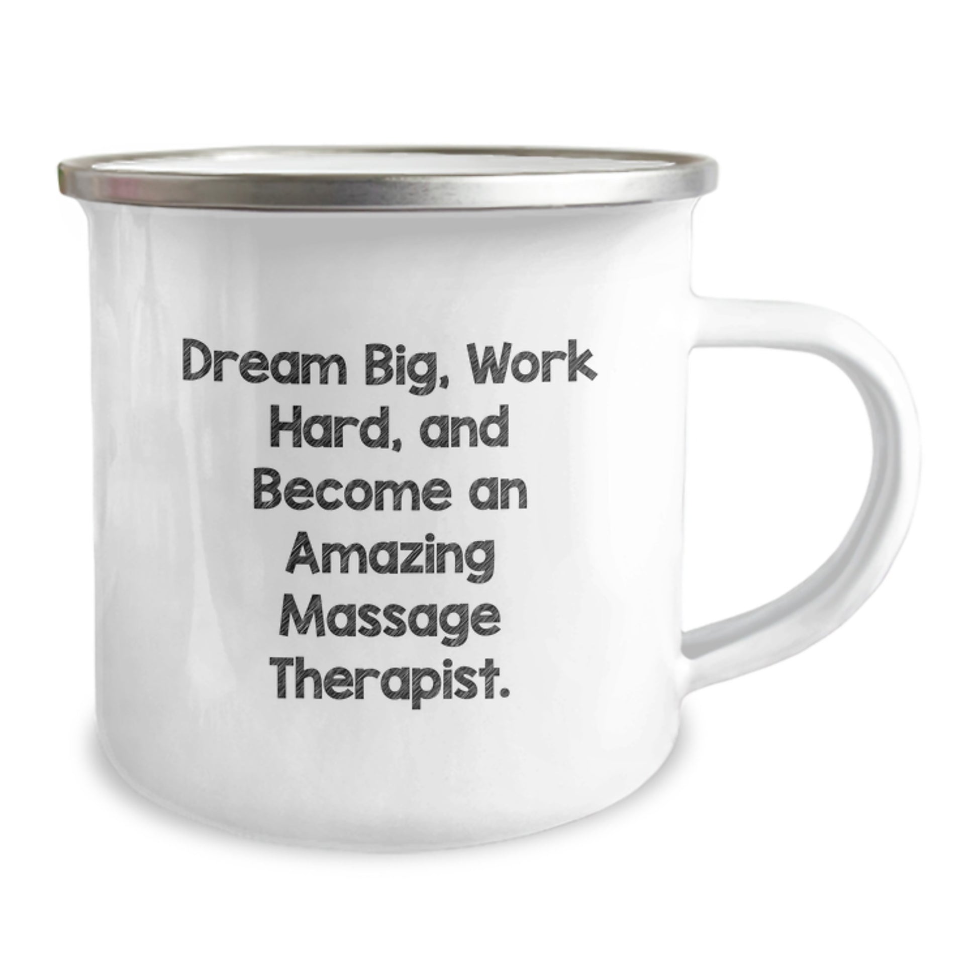 Gifts for Massage Therapist Men Friends Family - 'Dream Big Work Hard' Camping Mug for Christmas Unique Gifts - Image 2