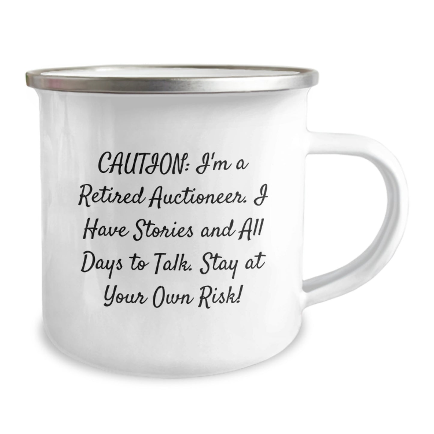 Funny Gifts from Men to Auctioneer Friends and Family - Retired Auctioneer Camping Mug for Christmas Unique Auctioneer - Image 2
