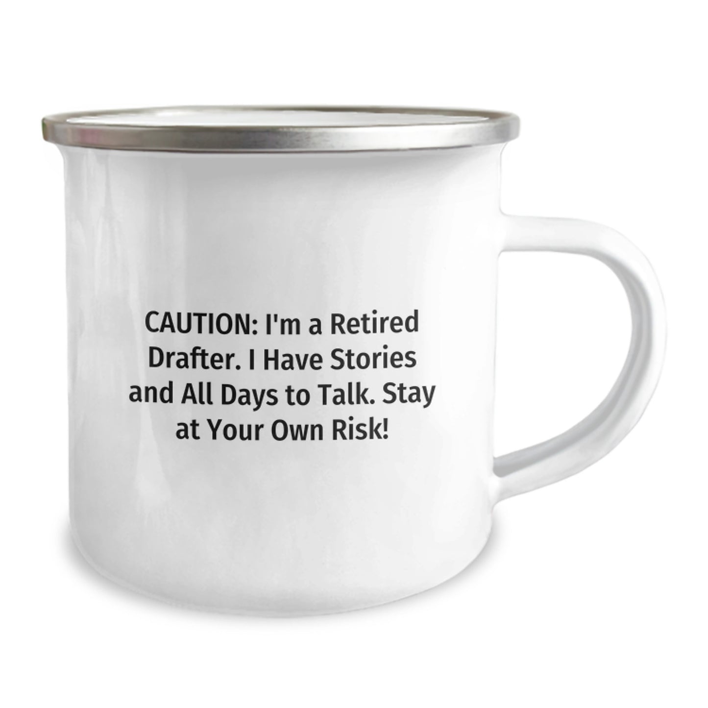 Funny Drafter Christmas Unique Gifts from Friends for Retired Drafters - Camping Mug, 12 oz, Stainless Steel - Image 2