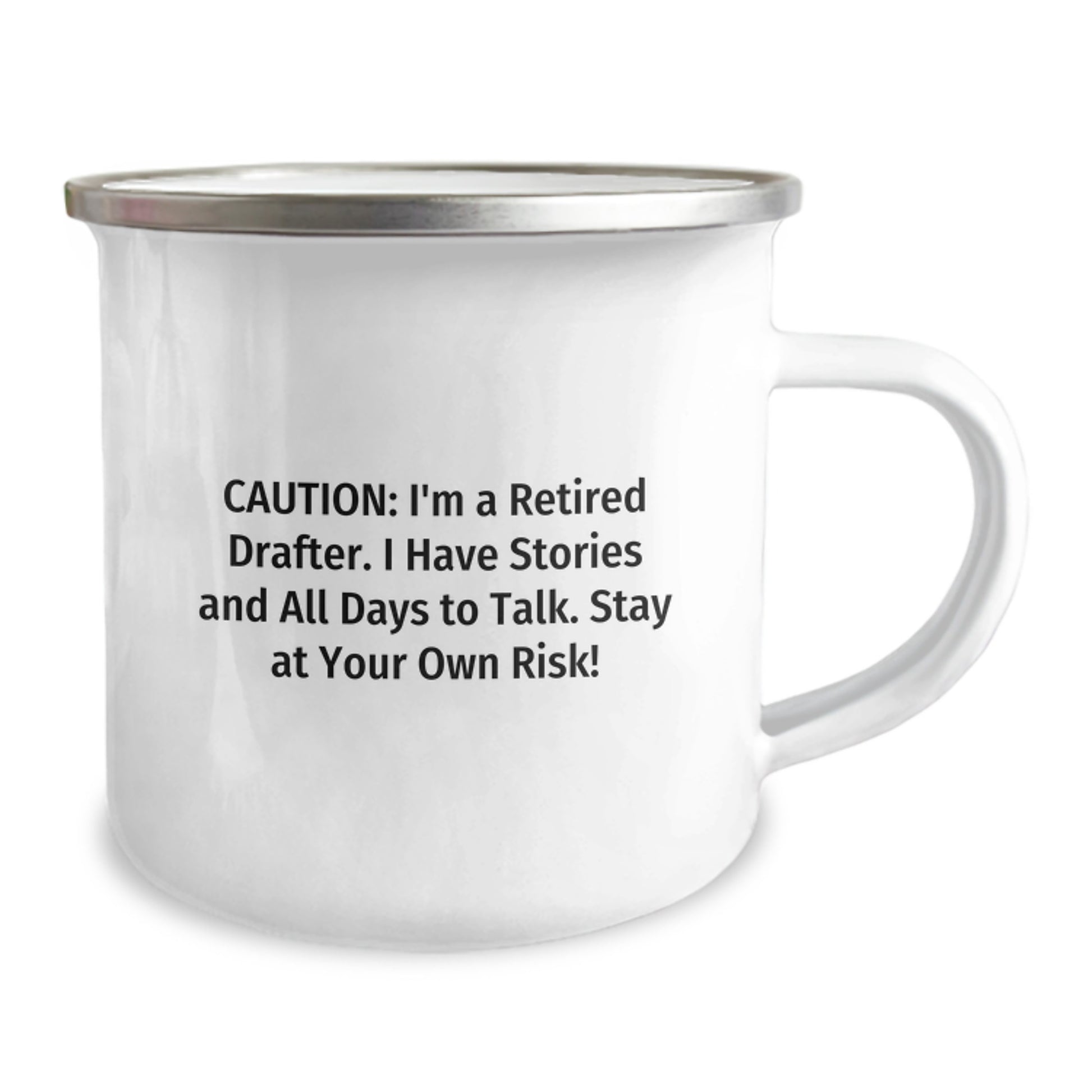 Funny Drafter Christmas Unique Gifts from Friends for Retired Drafters - Camping Mug, 12 oz, Stainless Steel - Image 2
