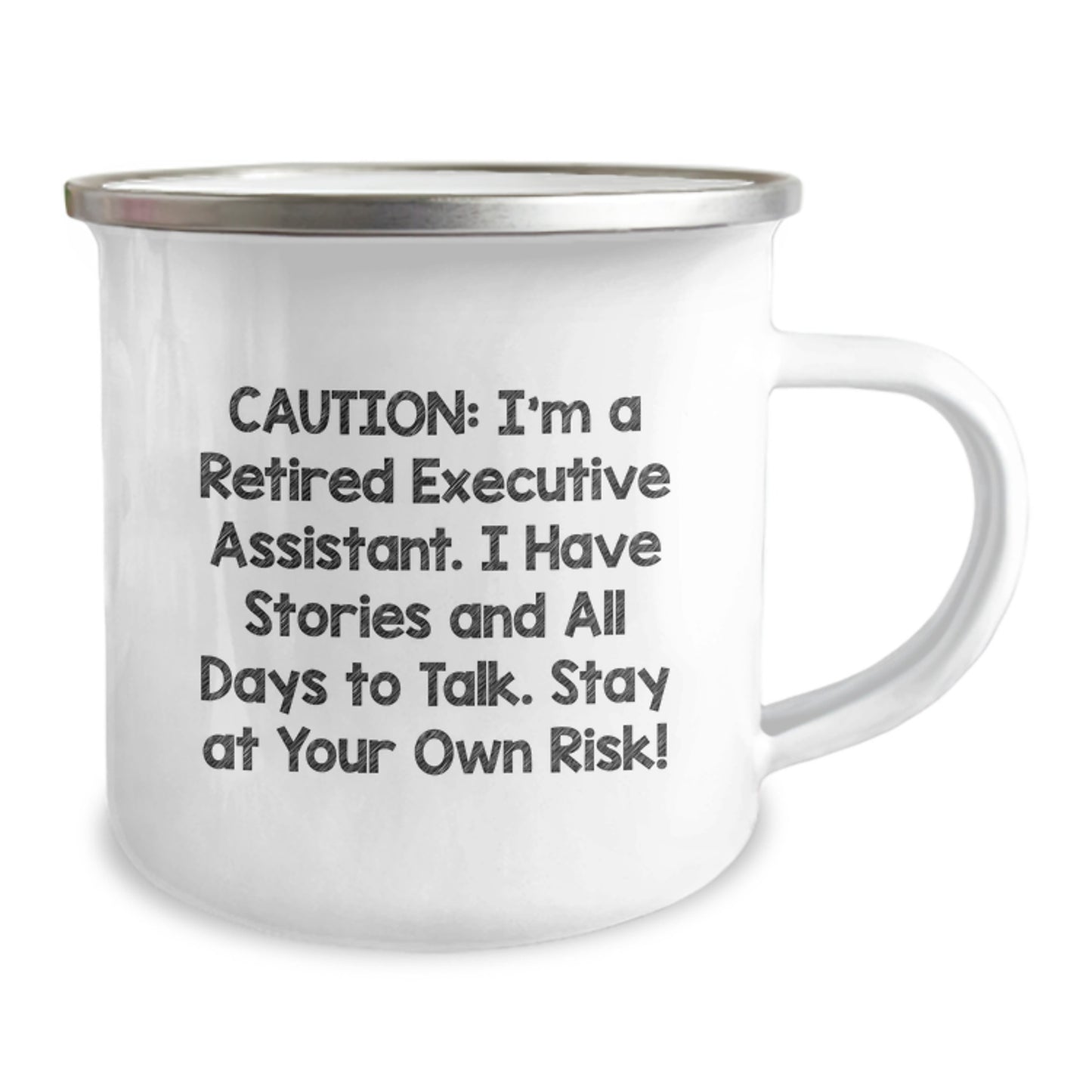 Executive Assistant Gifts from Friends - Funny Camping Mug for Graduation Caution: Stay At Your Own Risk! - Image 2