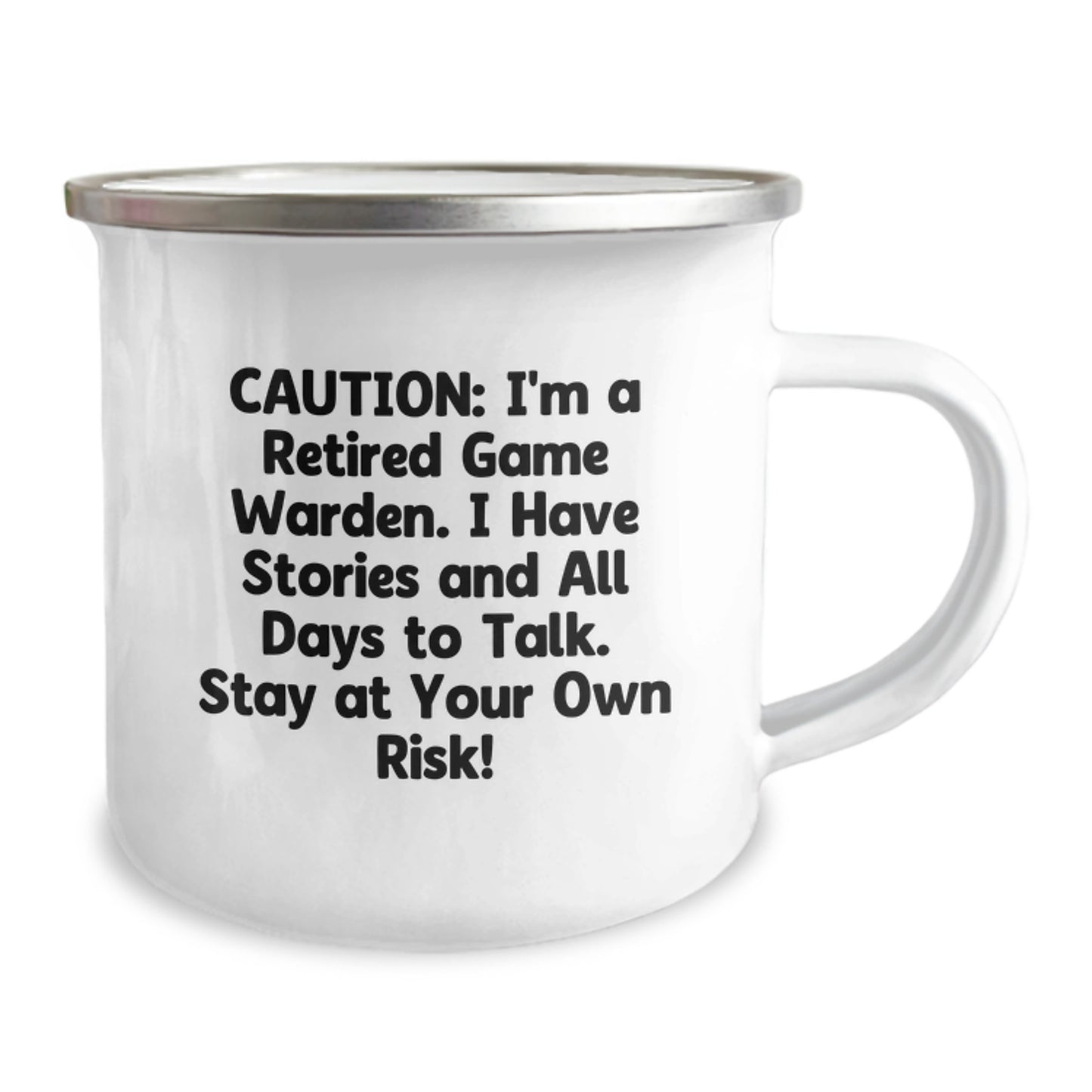 Funny Game Warden Christmas Unique Gifts from Men to Friends - 'Caution: I'm A Retired Game Warden' Camping Mug for Outdoor Enthusiasts - Image 2