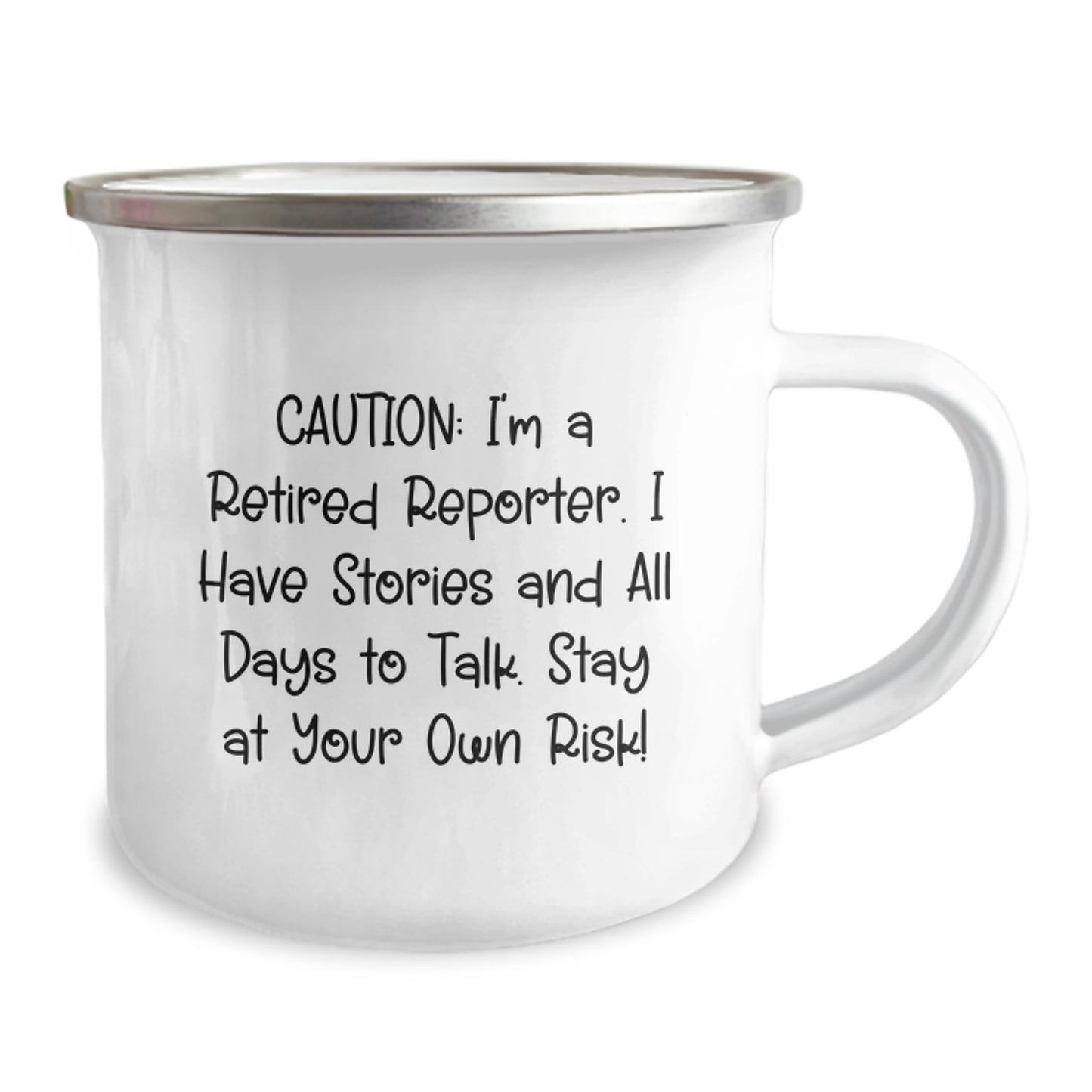 Funny Reporter Mug Gifts for Men, Women, Friends, and Family - 'Caution: I'm A Retired Reporter...' - Image 2