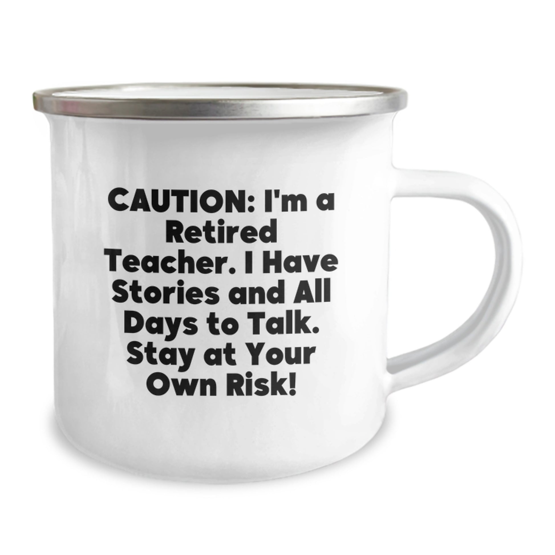 Funny Teacher Gifts for Men and Women - Camping Mug with Caution Quote, Perfect for Christmas Unique Gifts from Friends and Family to Teacher - Image 2