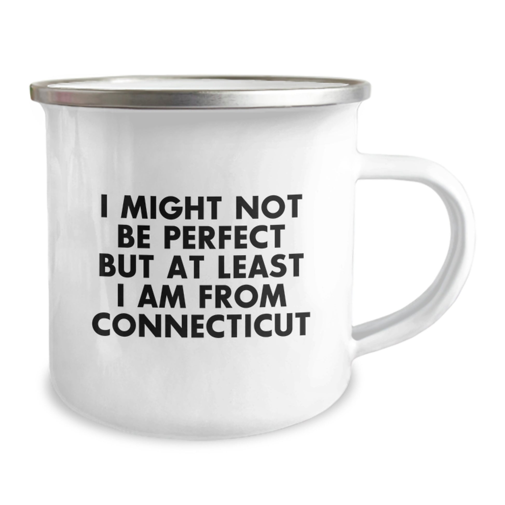 Funny Gifts from Men to Friends from Connecticut - 'I Might Not Be Perfect' Christmas Camping Mug for Men, Women, Family, or Coworkers - Image 2