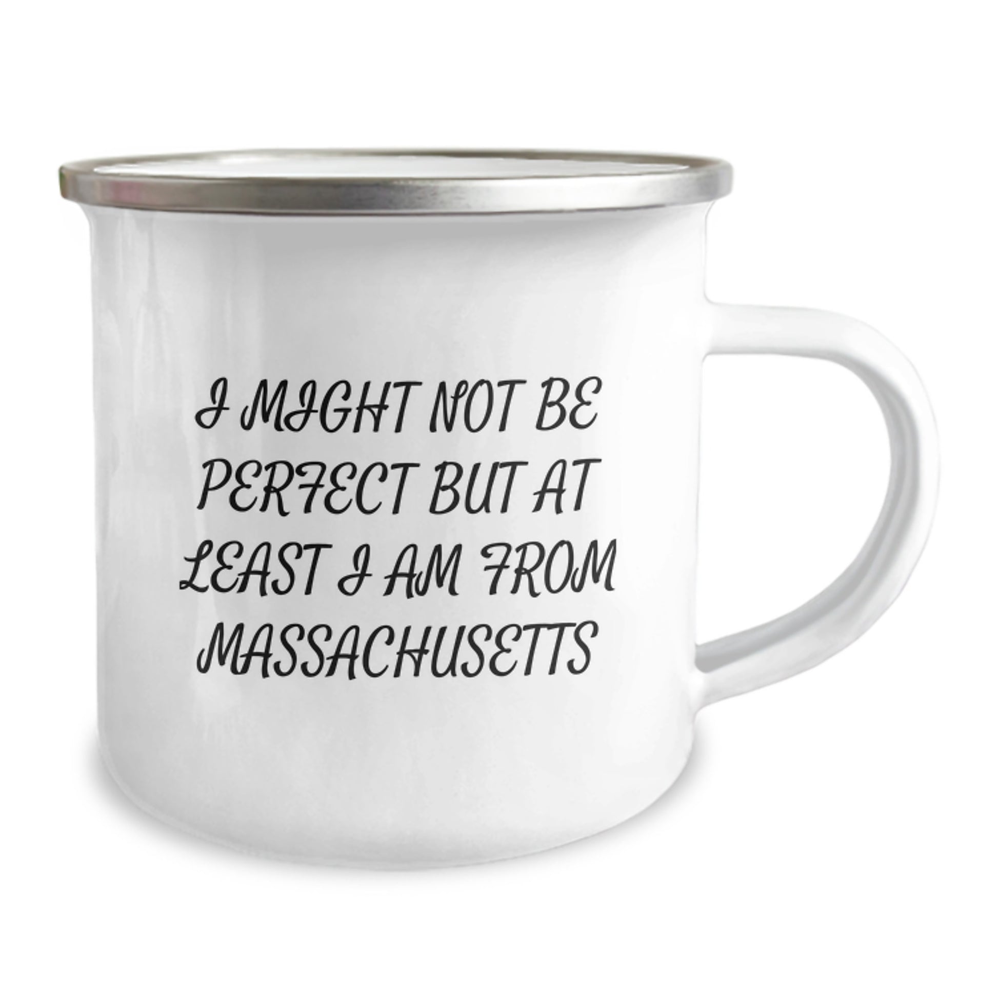 Massachusetts Camping Mug Gifts from Friends and Family for Christmas - 'I Might Not Be Perfect' - Image 2
