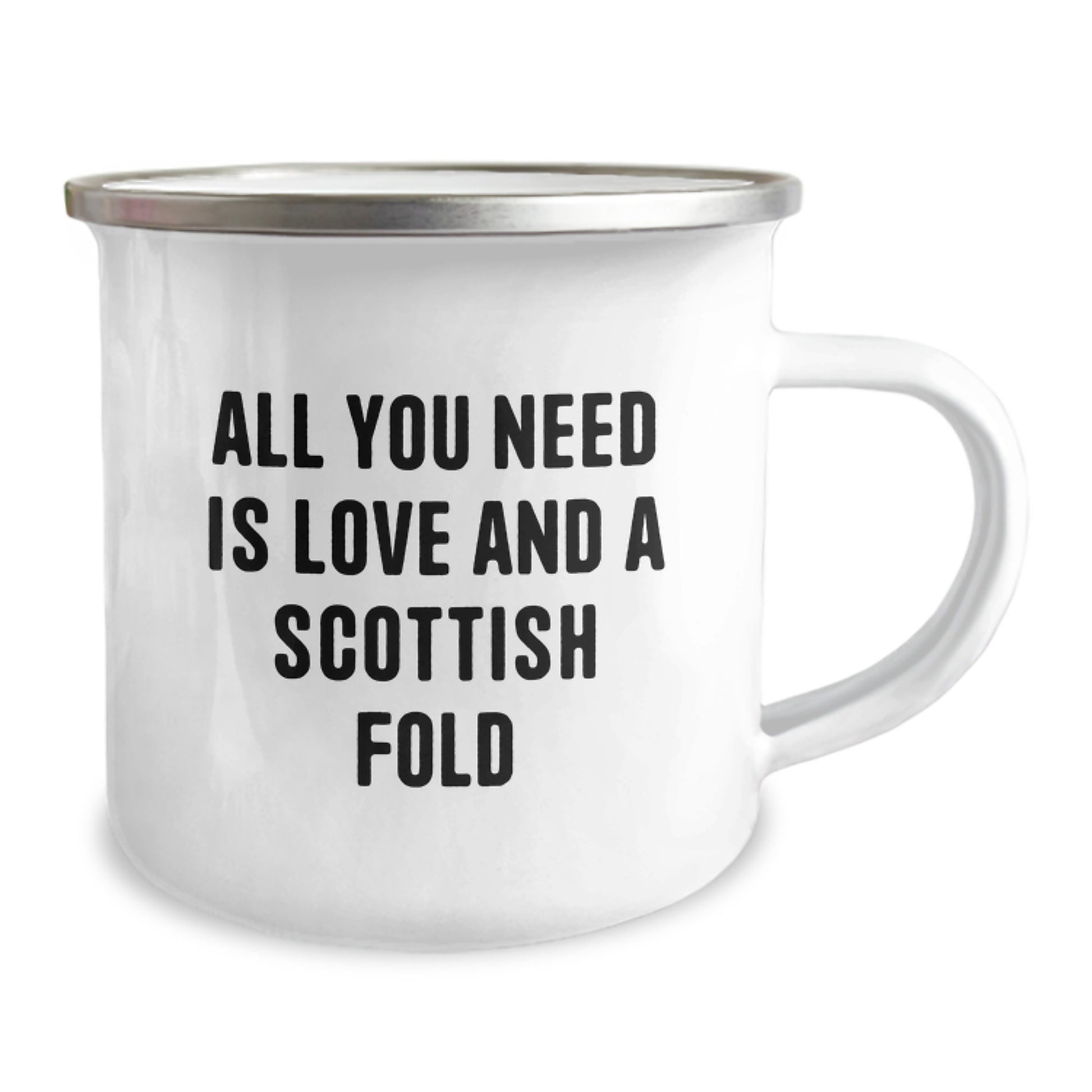 Scottish Fold Cat Lover Gifts from Family, Unique Christmas Unique Gifts for Friends, Scottish Fold Cat Camping Mug Quote - 'All You Need Is Love And A Scottish Fold' - Image 2