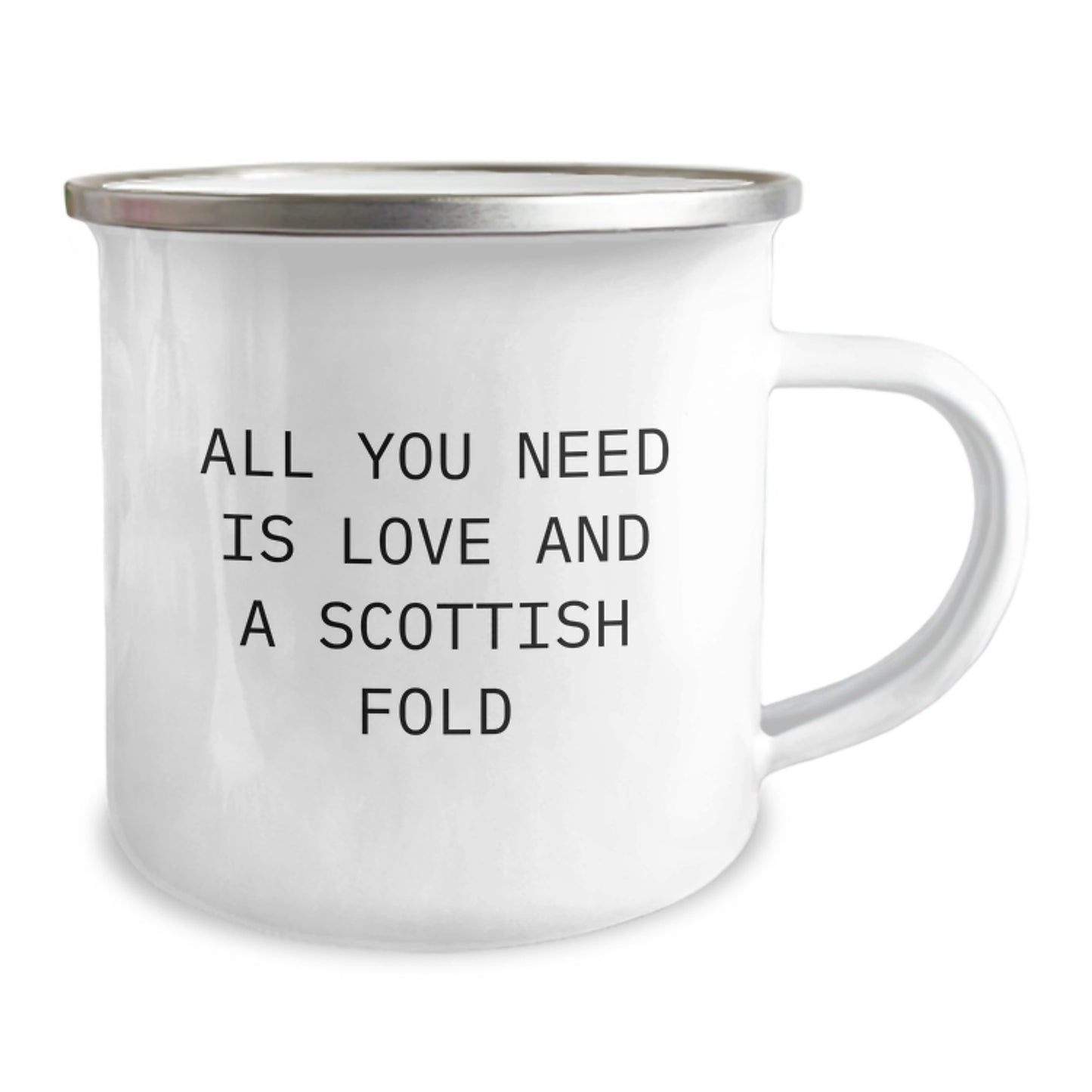 Gifts from Men to Women for Scottish Fold Cat Lovers, Camping Mug with Funny Quote All You Need Is Love And A Scottish Fold, Christmas Unique Gifts - Image 2