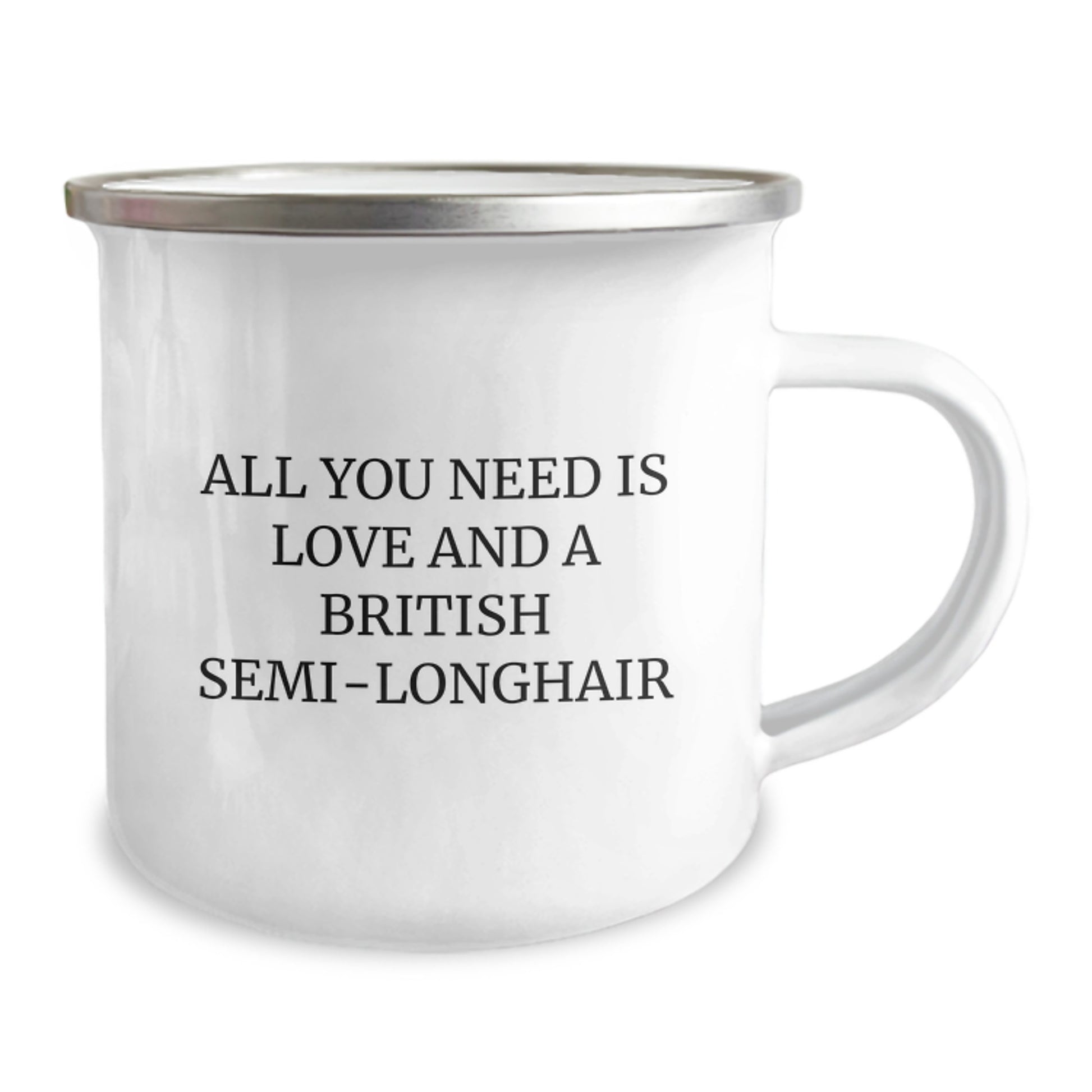 British Semi-Longhair Cat Lovers Gifts from Family Friends - Camping Mug for Graduation, 'All You Need Is Love And A British Semi-longhair' - Image 2