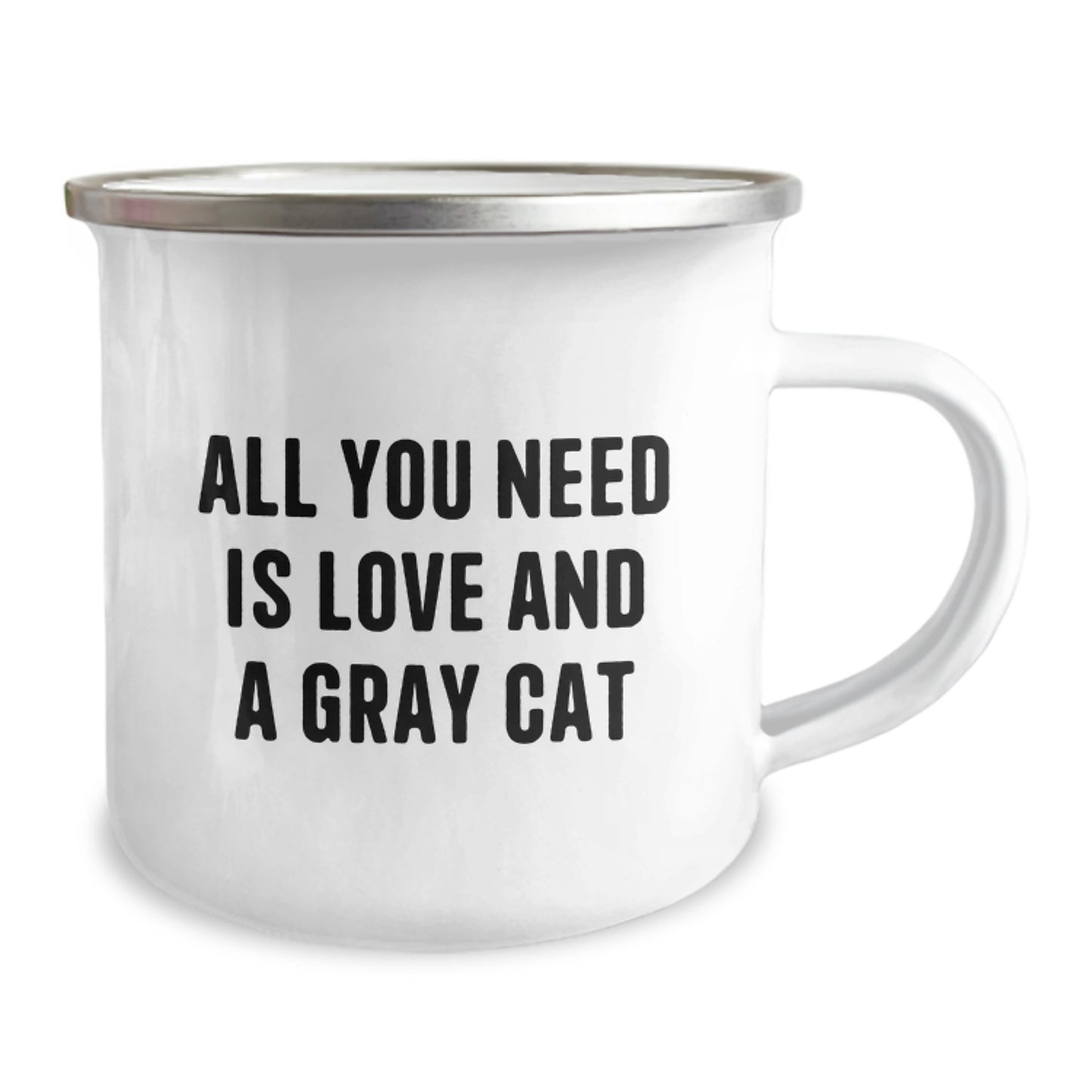 Gray Cat Camping Mug Gifts from Friends, Christmas Unique Gifts, Fun Gray Cat Quote - Image 2