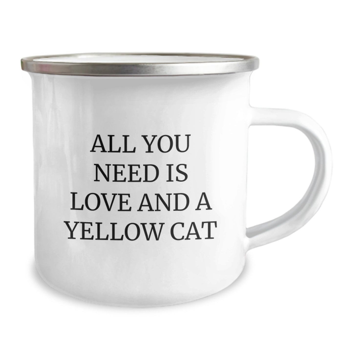 Funny Yellow Cat Camping Mug Gifts from Friends for Birthday - All You Need Is Love - Image 2