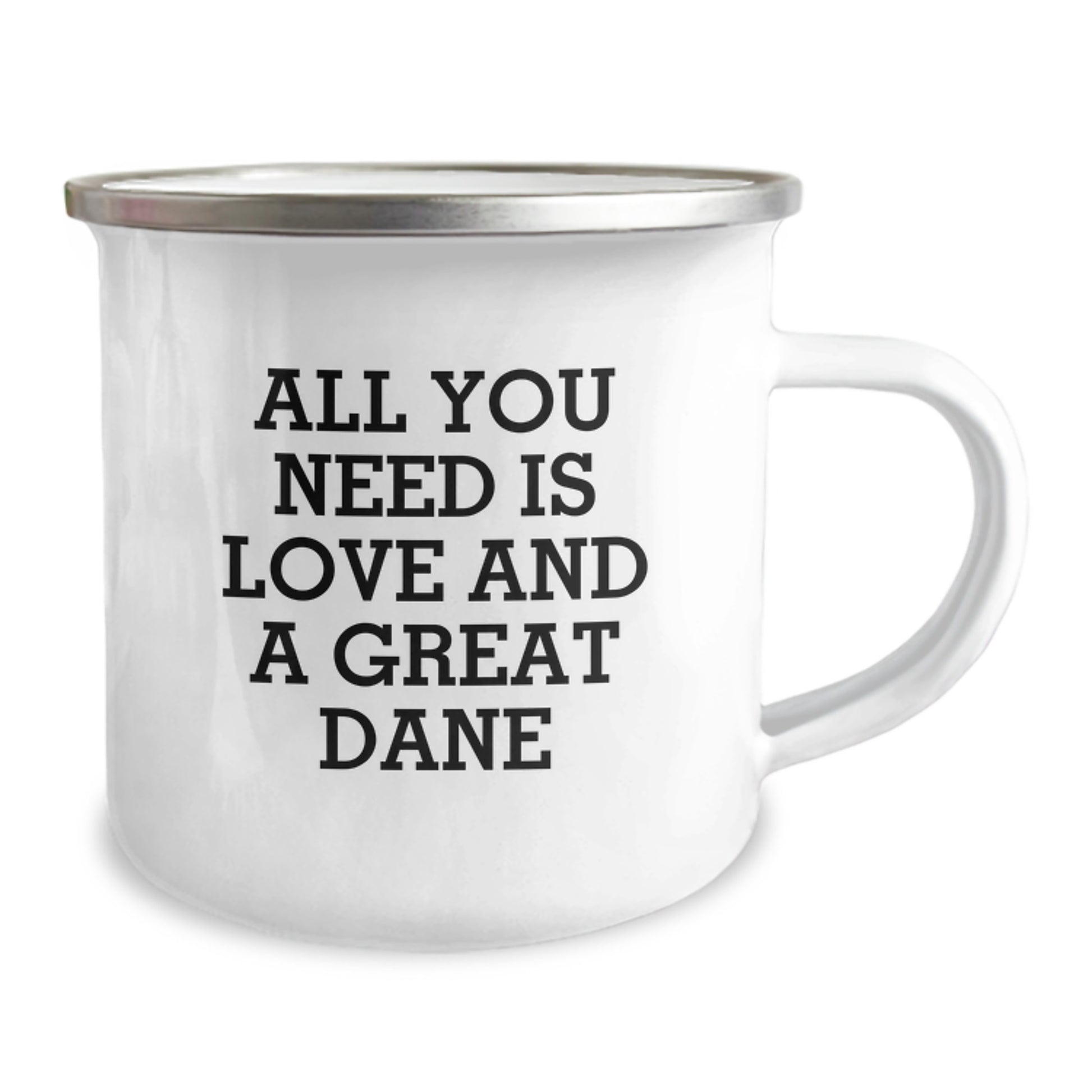 Funny Great Dane Dog Gifts for Men, Unique Camping Mug from Friends with Quote 'All You Need Is Love And A Great Dane' for Christmas - Image 2