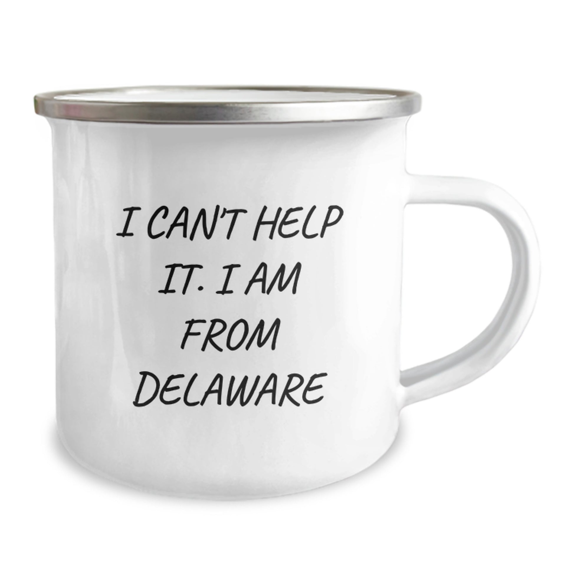 Funny Delaware Gifts, 'I Can't Help It. I Am From Delaware' Camping Mug for Men, Unique Graduation Gift from Family, Friends, or Coworkers - Image 2