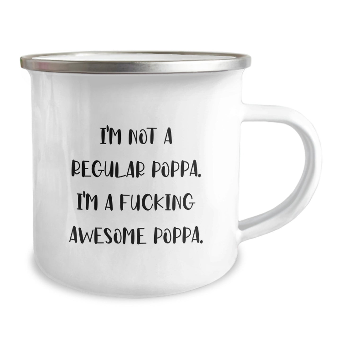 Funny Poppa Gifts, Camping Mug for Awesome Dad, 'I'm Not A Regular Poppa' Unique Christmas Unique Gifts for Family, Men, Women from Friends, Coworkers - Image 2