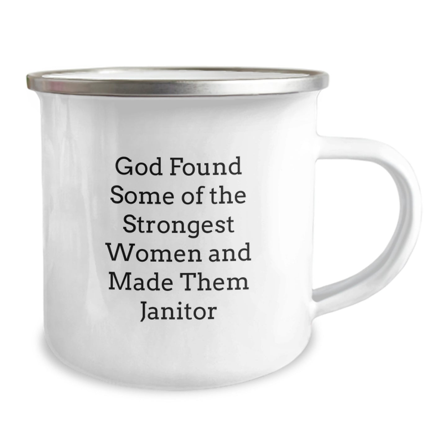 Funny Janitor Gifts for Women, Women's Janitor Camping Mugs, 'God Found Some Of The Strongest Women And Made Them Janitor' Quote Women's Christmas Unique Gifts from Friends - Image 2