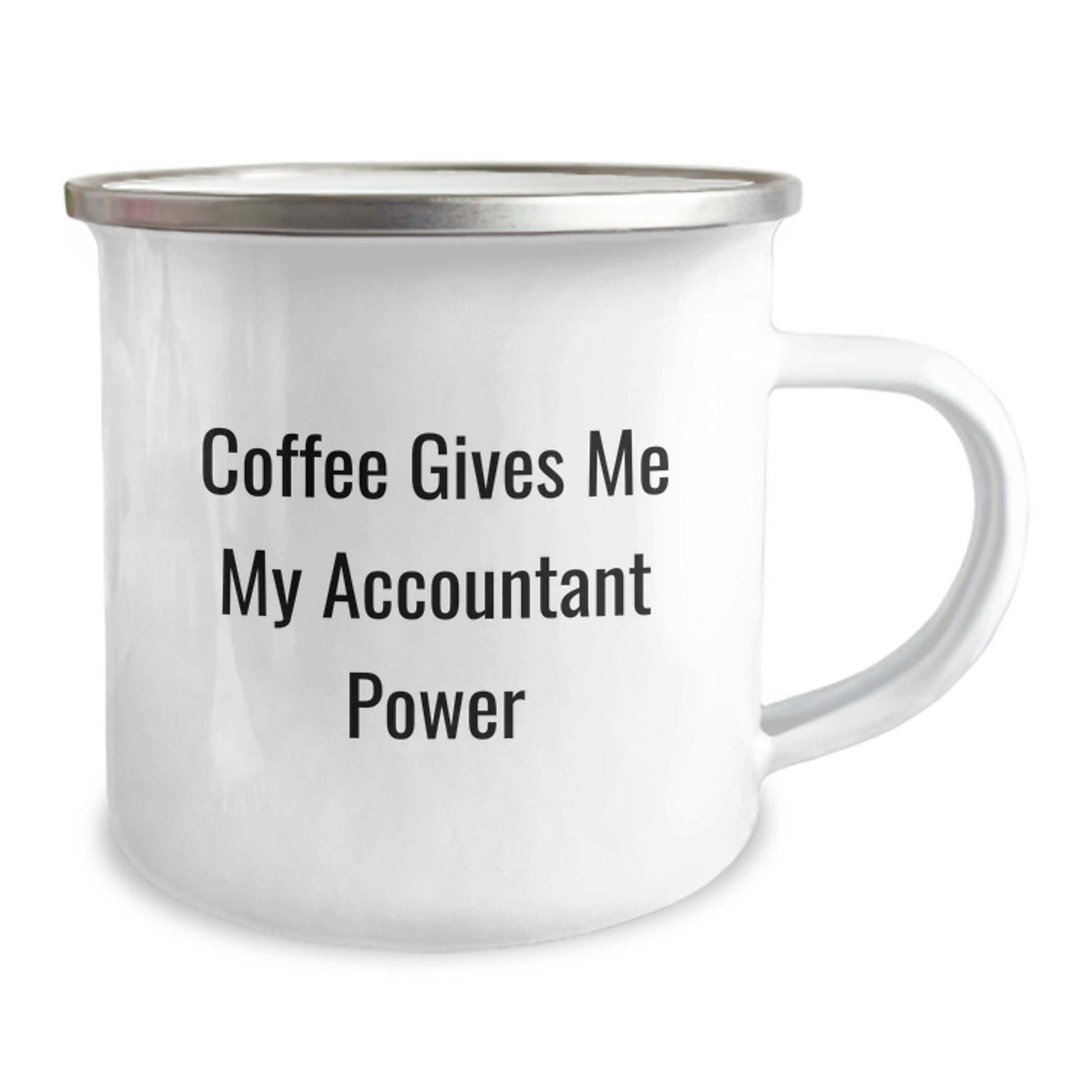 Funny Gifts from Friends for Accountant's Graduation, 'Coffee Gives Me My Accountant Power' Camping Mug, 12 oz Stainless Steel with Enamel Finish - Image 2