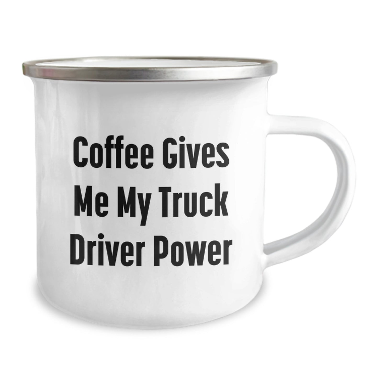 Funny Truck Driver Gifts for Men - 'Coffee Gives Me My Truck Driver Power' Camping Mug, Stainless Steel with Enamel Finish, Gifts from Friends to Men on Graduation - Image 2