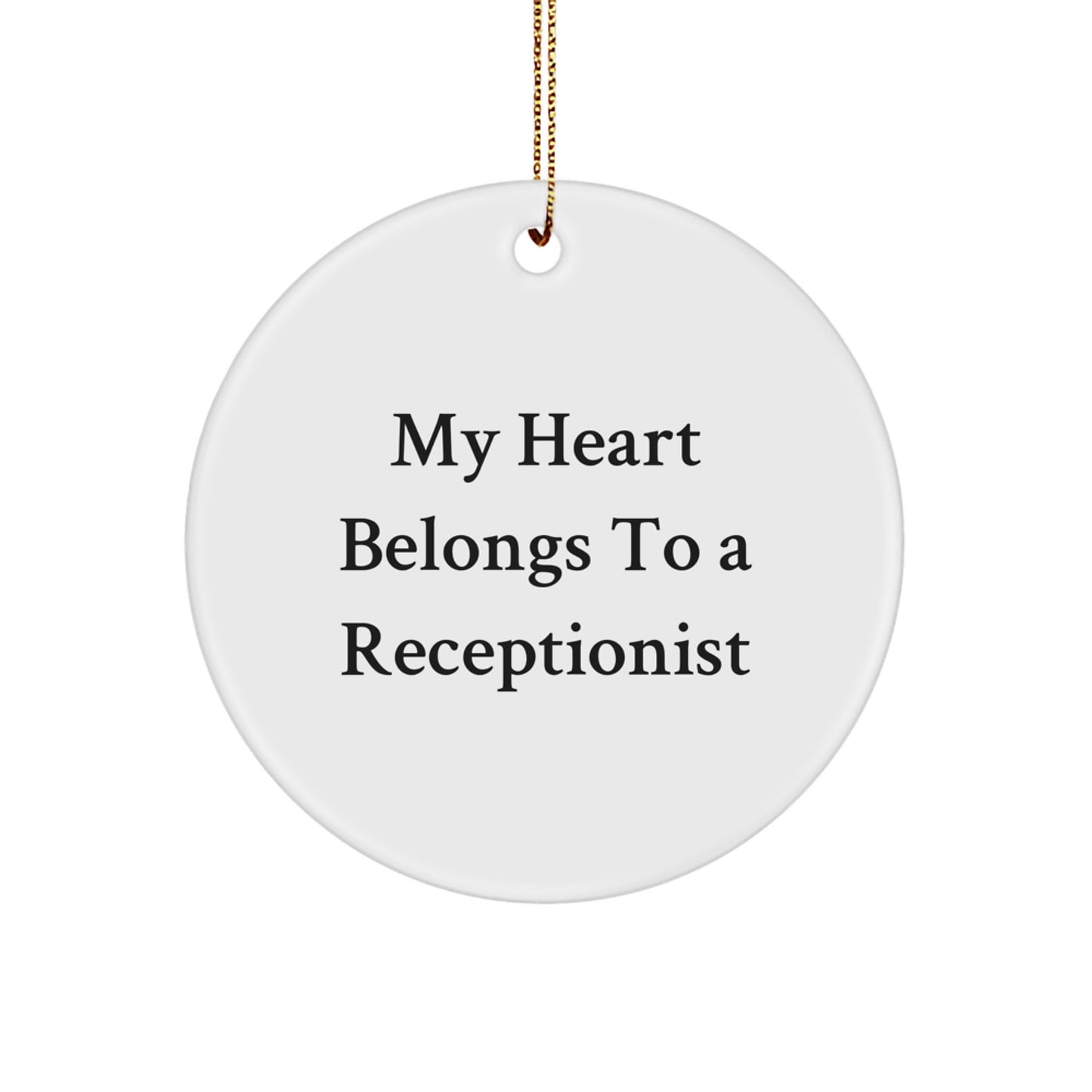 Funny Receptionist Gifts from Friends, Unique Circle Ornament for Her Desk, Christmas Unique Presents for Her - Image 1