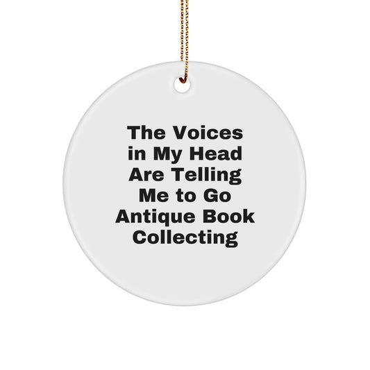 Funny Antique Book Collecting Gifts from Family for Christmas Circle Ornament - Image 1